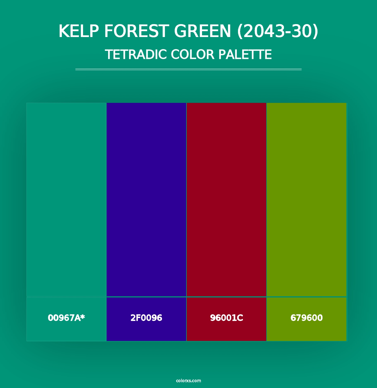 Kelp Forest Green (2043-30) - Tetradic Color Palette