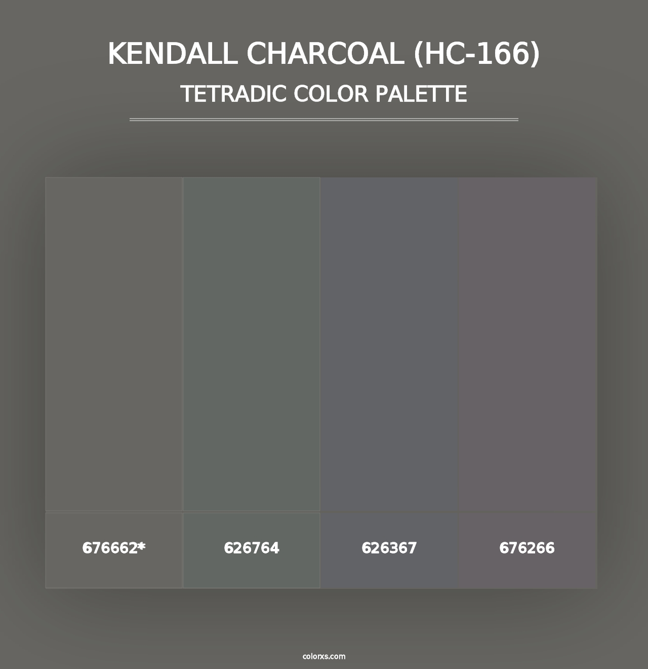 Kendall Charcoal (HC-166) - Tetradic Color Palette