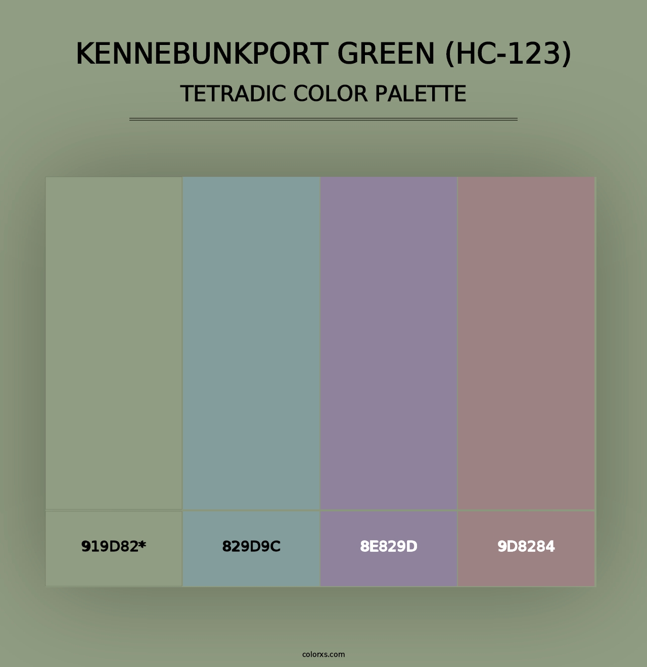 Kennebunkport Green (HC-123) - Tetradic Color Palette