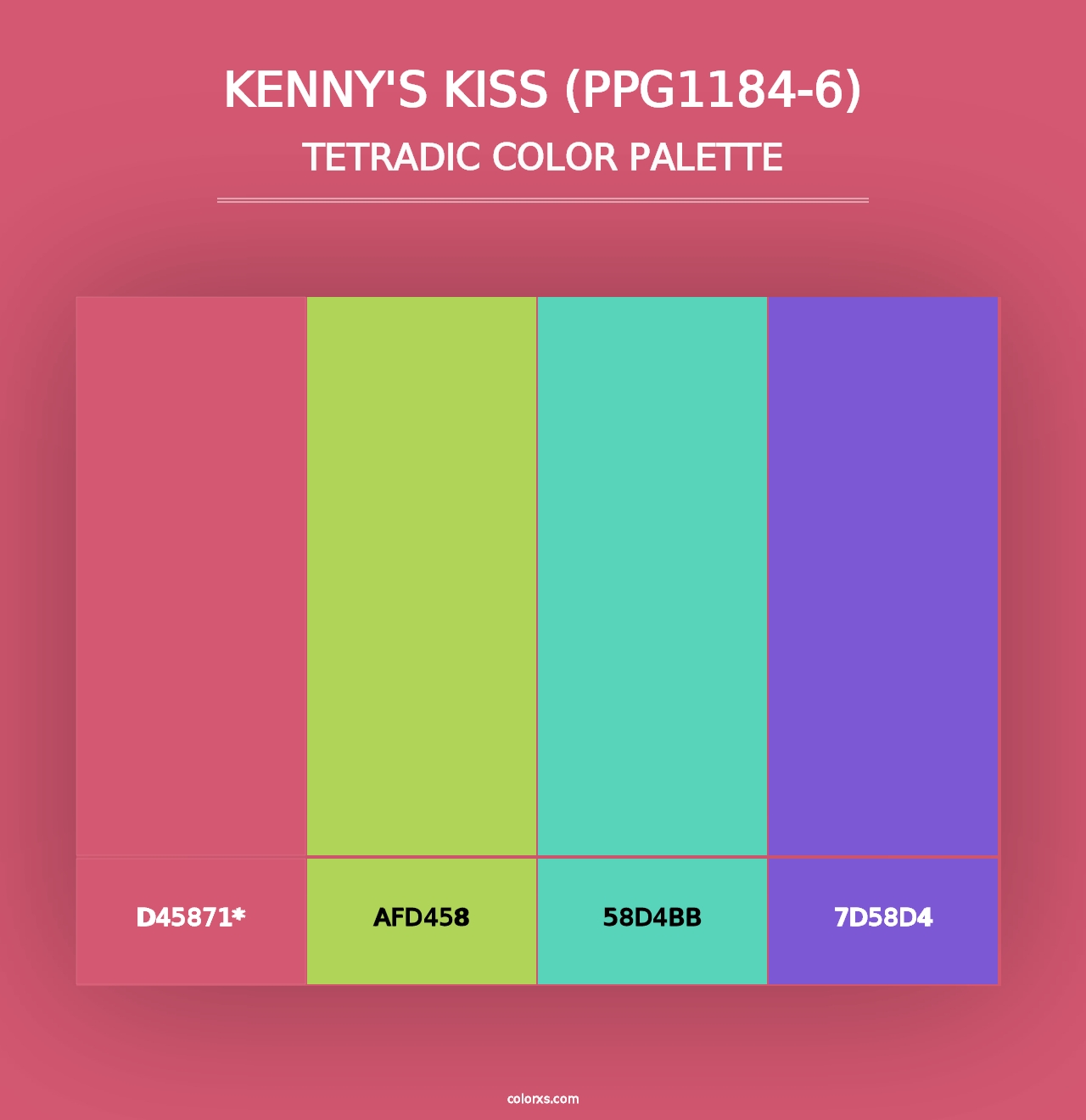 Kenny's Kiss (PPG1184-6) - Tetradic Color Palette