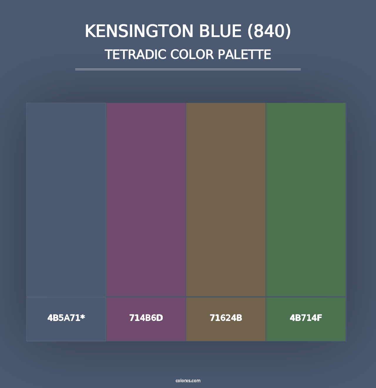 Kensington Blue (840) - Tetradic Color Palette