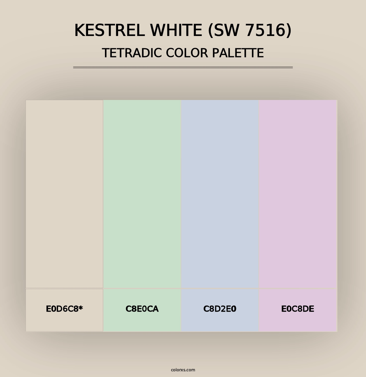 Kestrel White (SW 7516) - Tetradic Color Palette