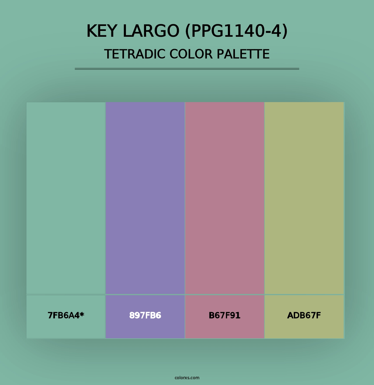 Key Largo (PPG1140-4) - Tetradic Color Palette