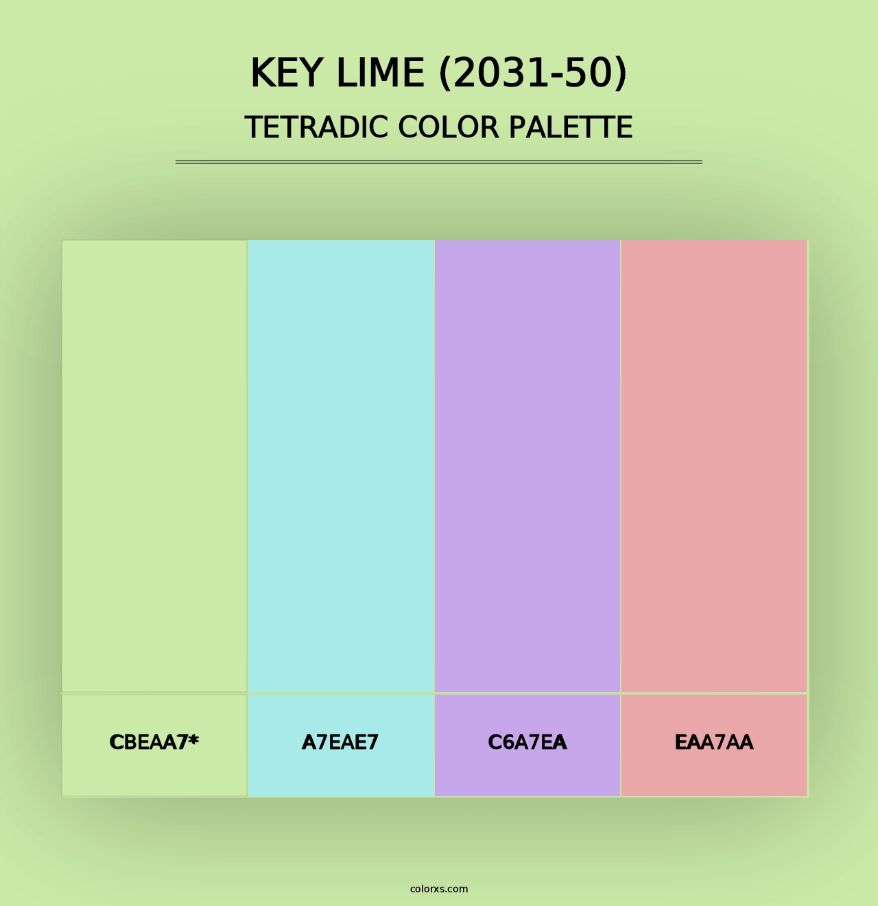 Key Lime (2031-50) - Tetradic Color Palette