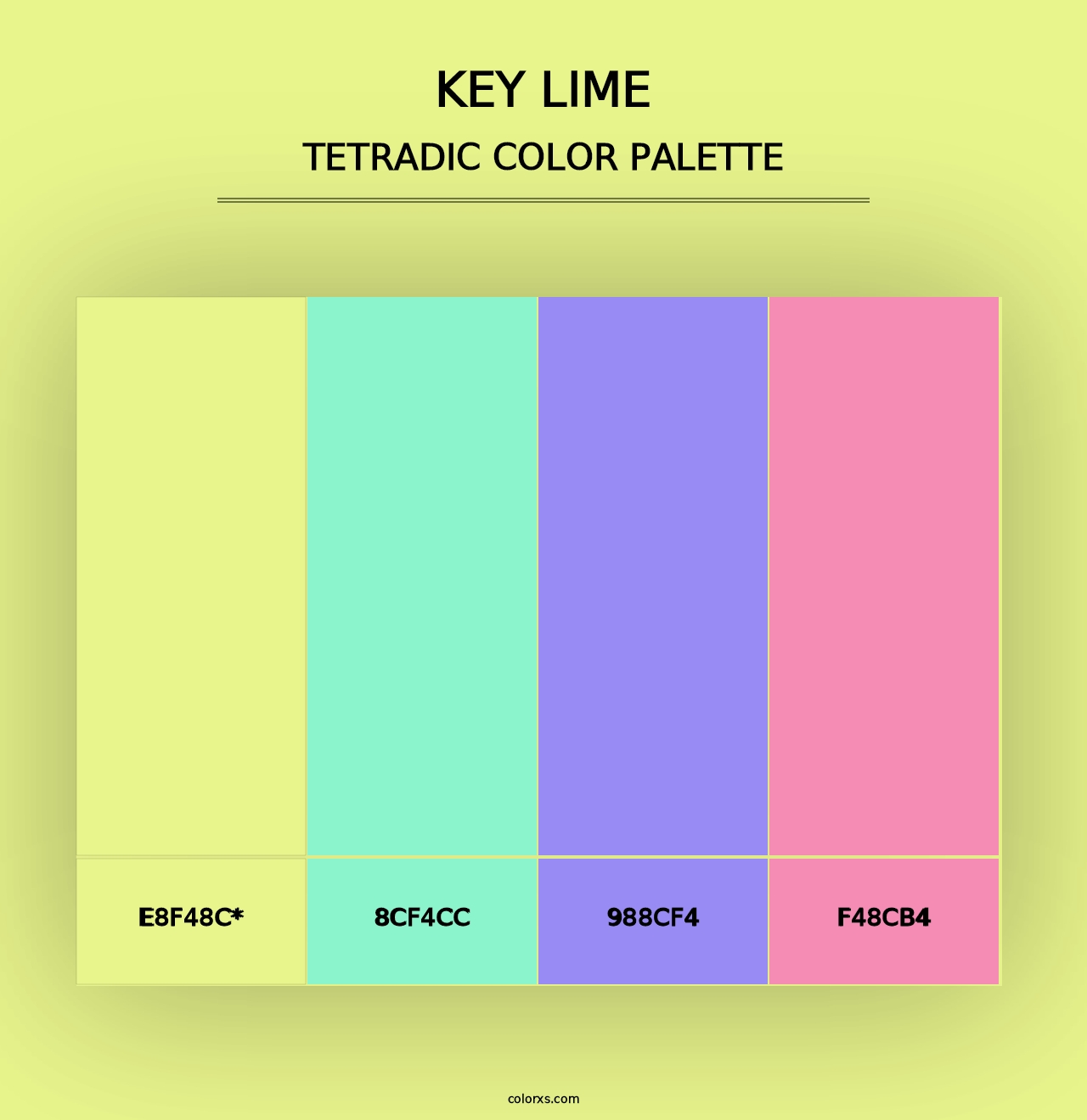 Key Lime - Tetradic Color Palette