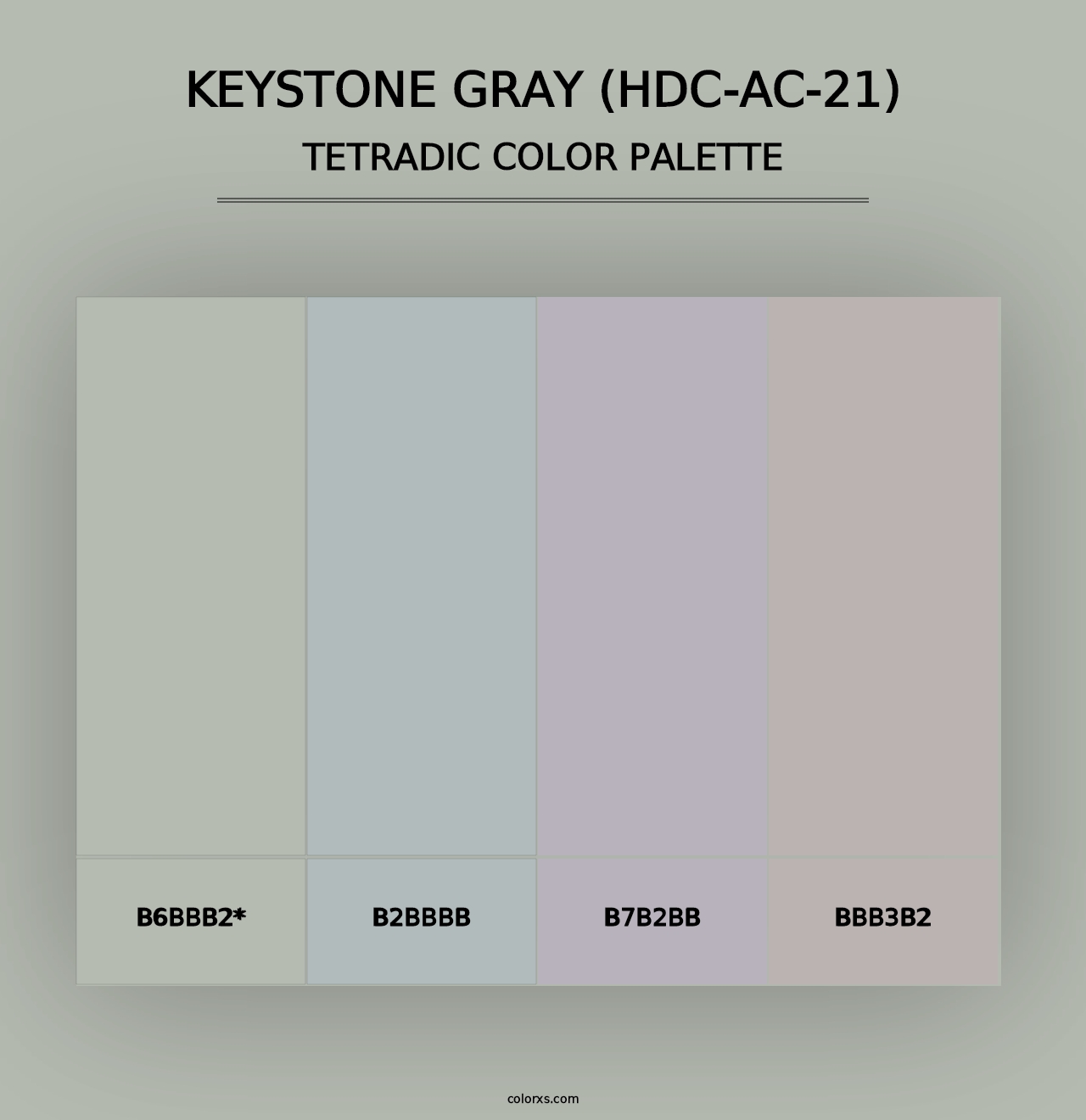 Keystone Gray (HDC-AC-21) - Tetradic Color Palette