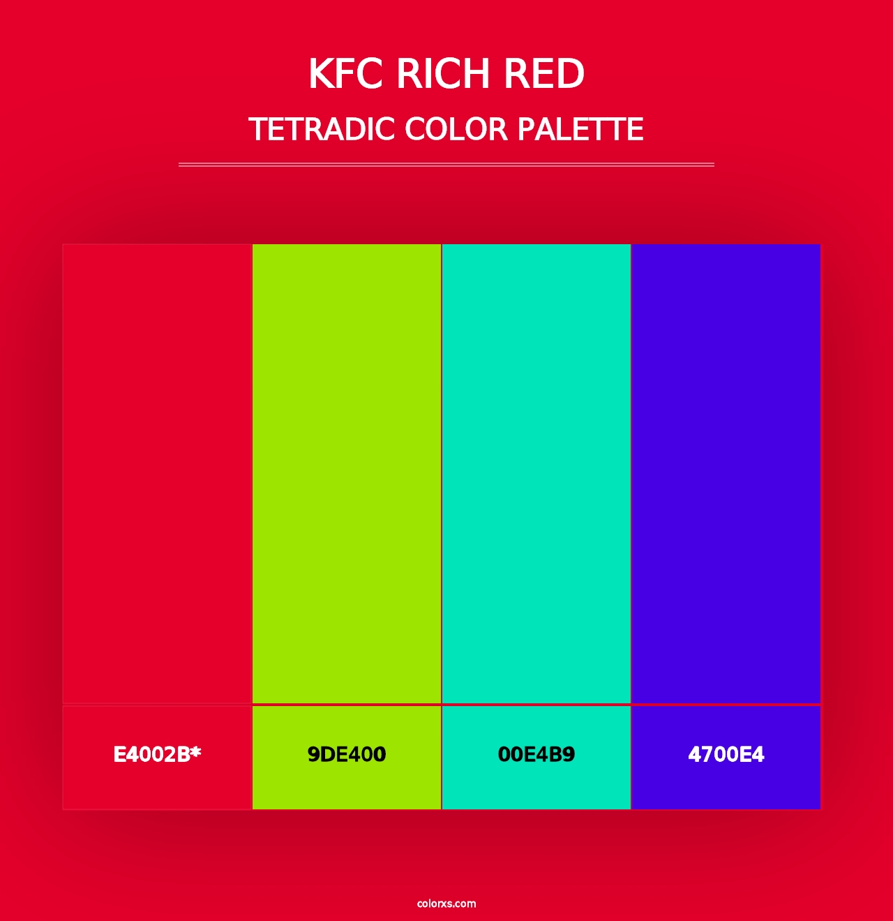 KFC Rich Red - Tetradic Color Palette