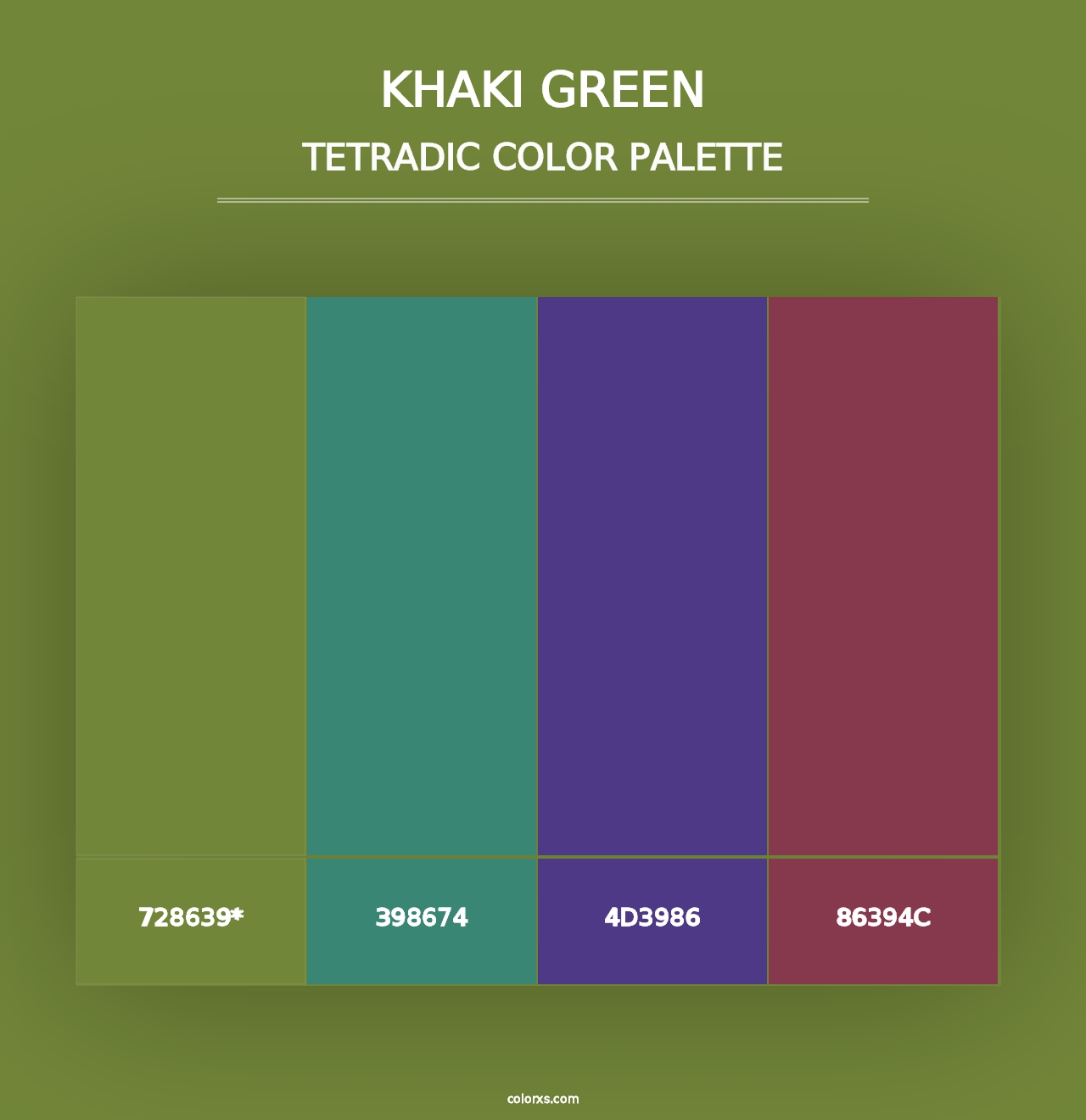 Khaki Green - Tetradic Color Palette