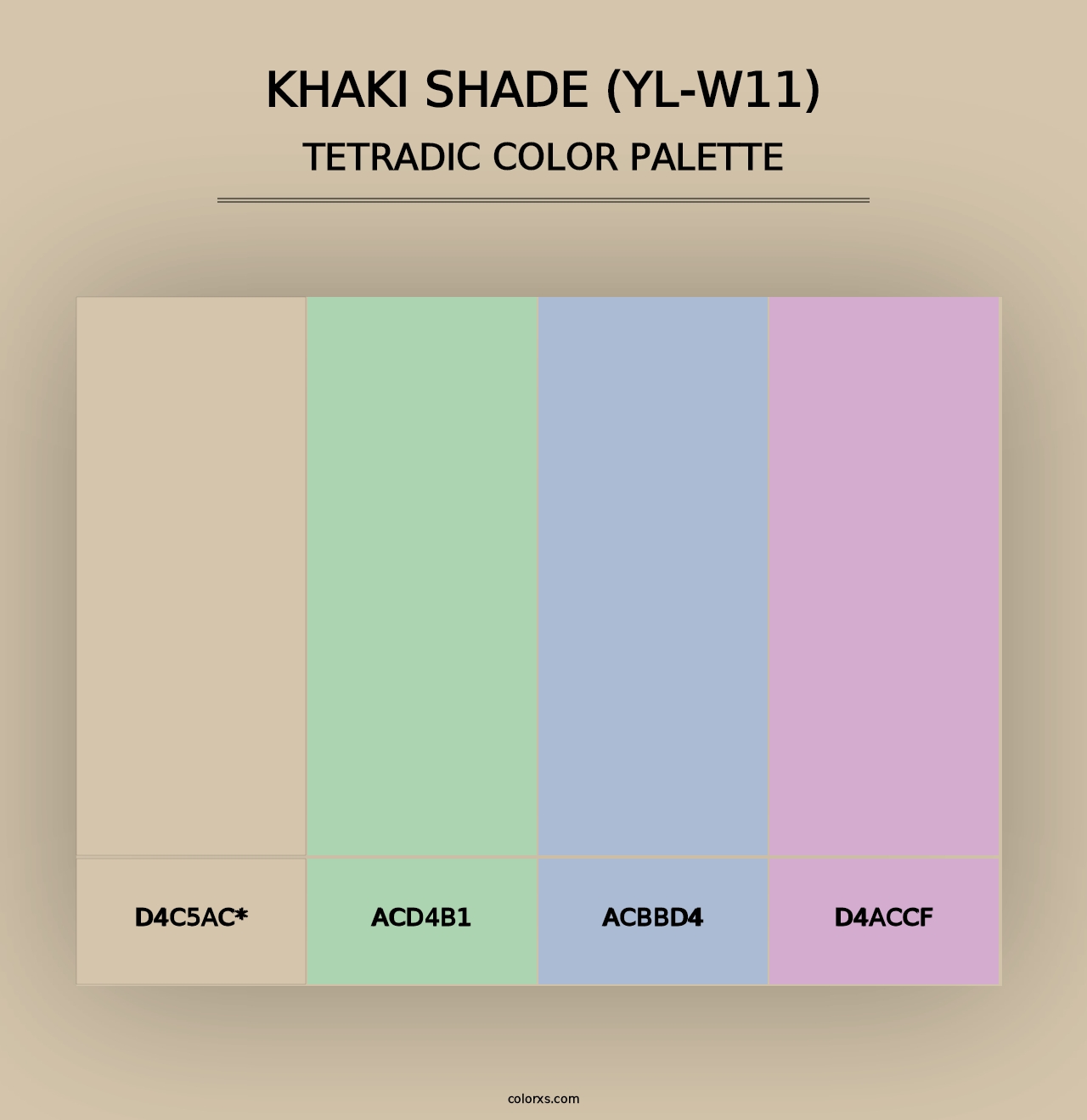 Khaki Shade (YL-W11) - Tetradic Color Palette