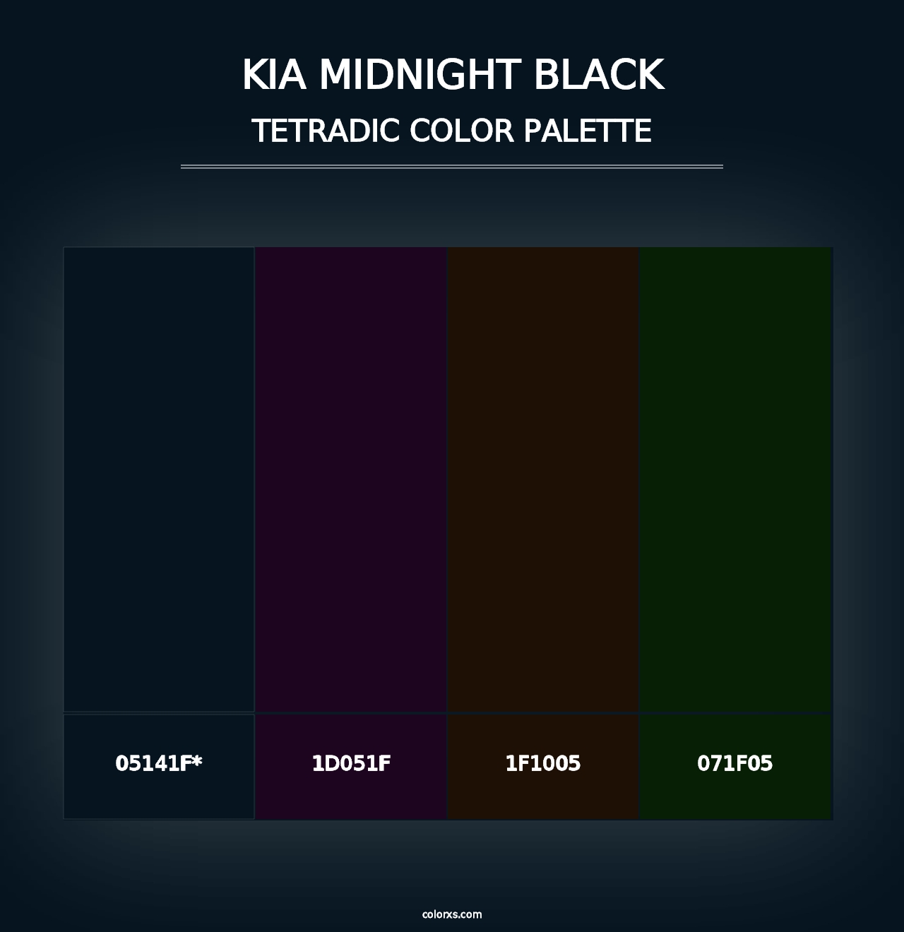 Kia Midnight Black - Tetradic Color Palette