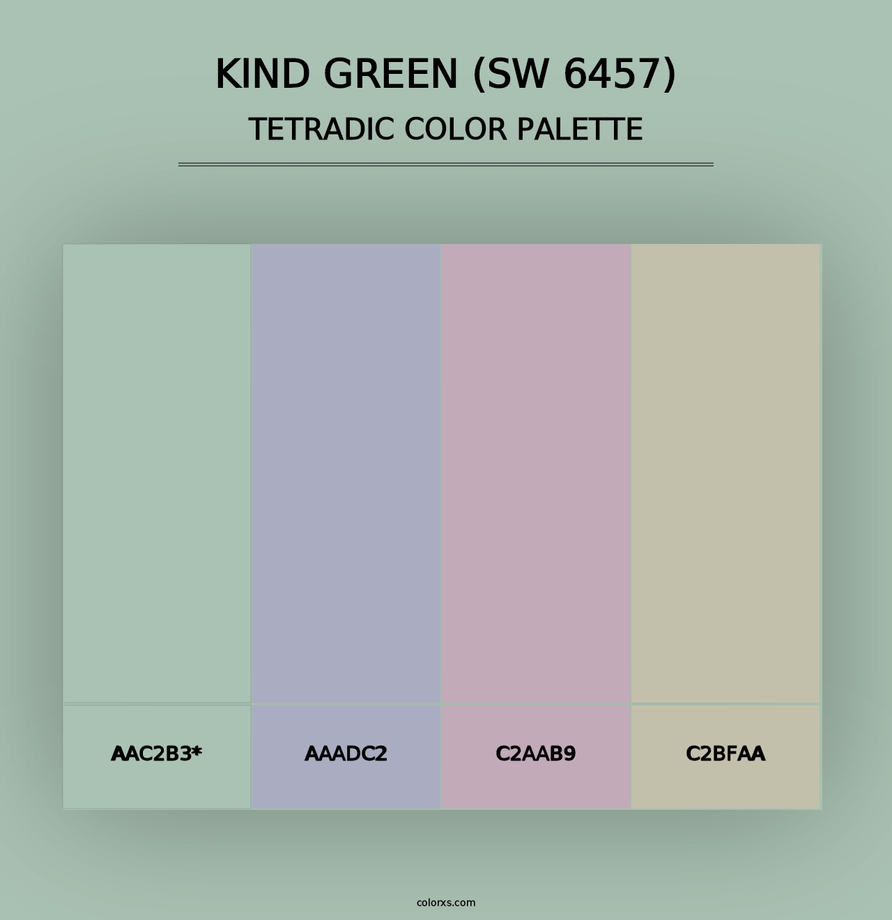 Kind Green (SW 6457) - Tetradic Color Palette