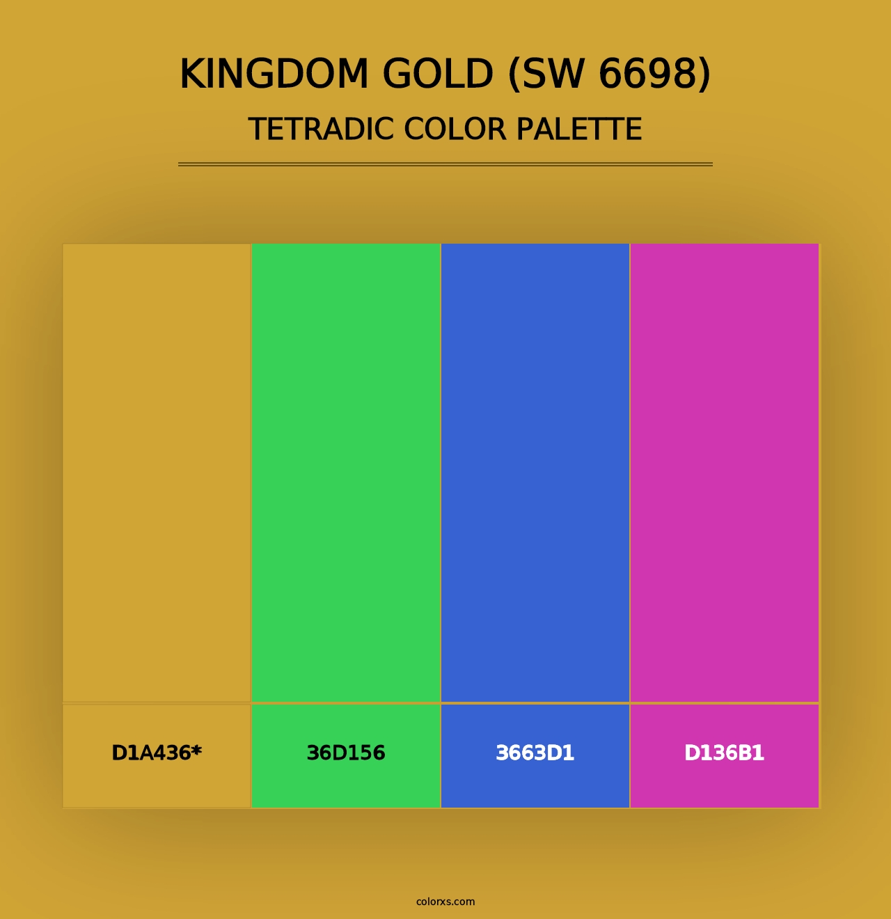 Kingdom Gold (SW 6698) - Tetradic Color Palette