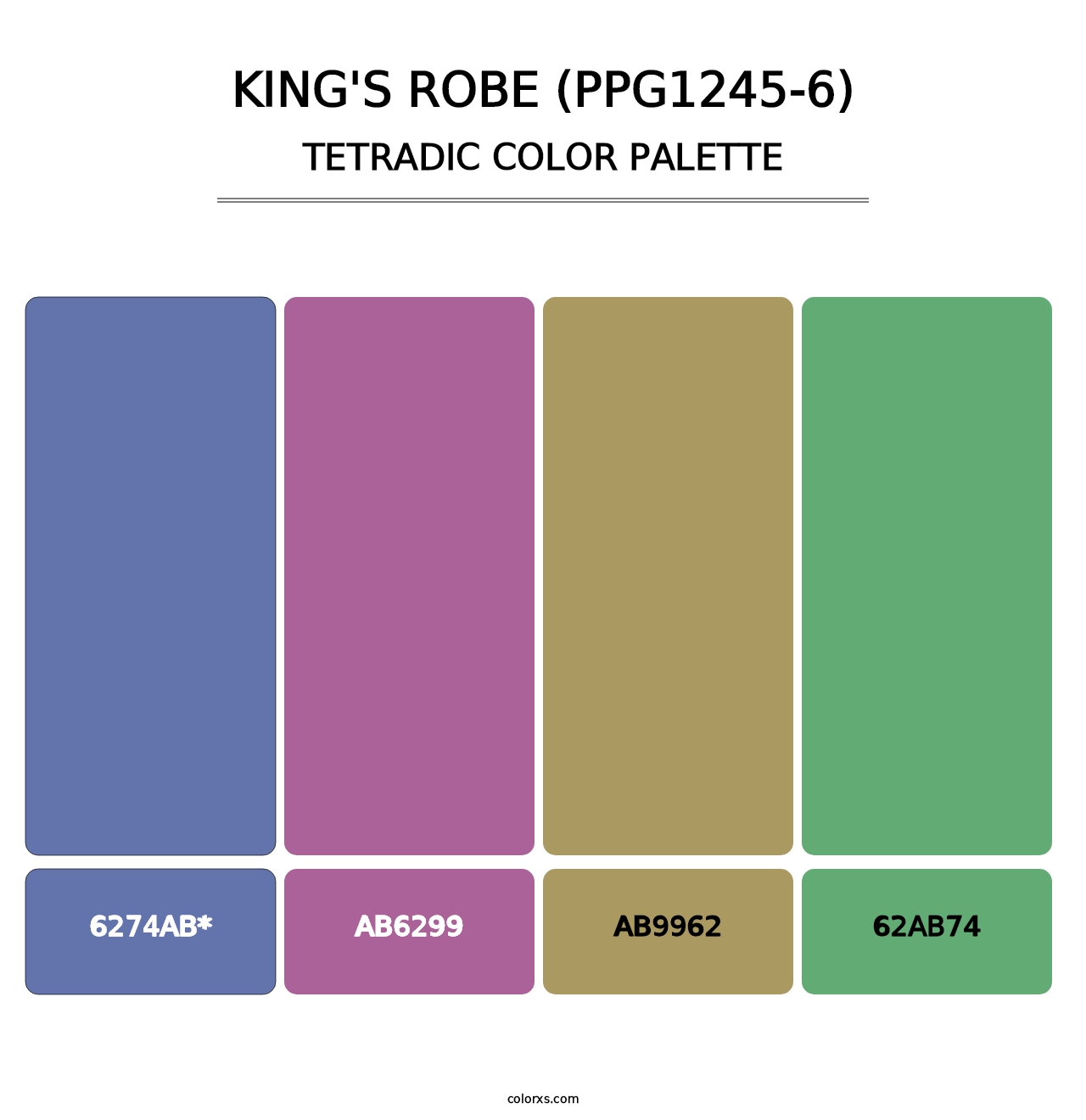 King's Robe (PPG1245-6) - Tetradic Color Palette