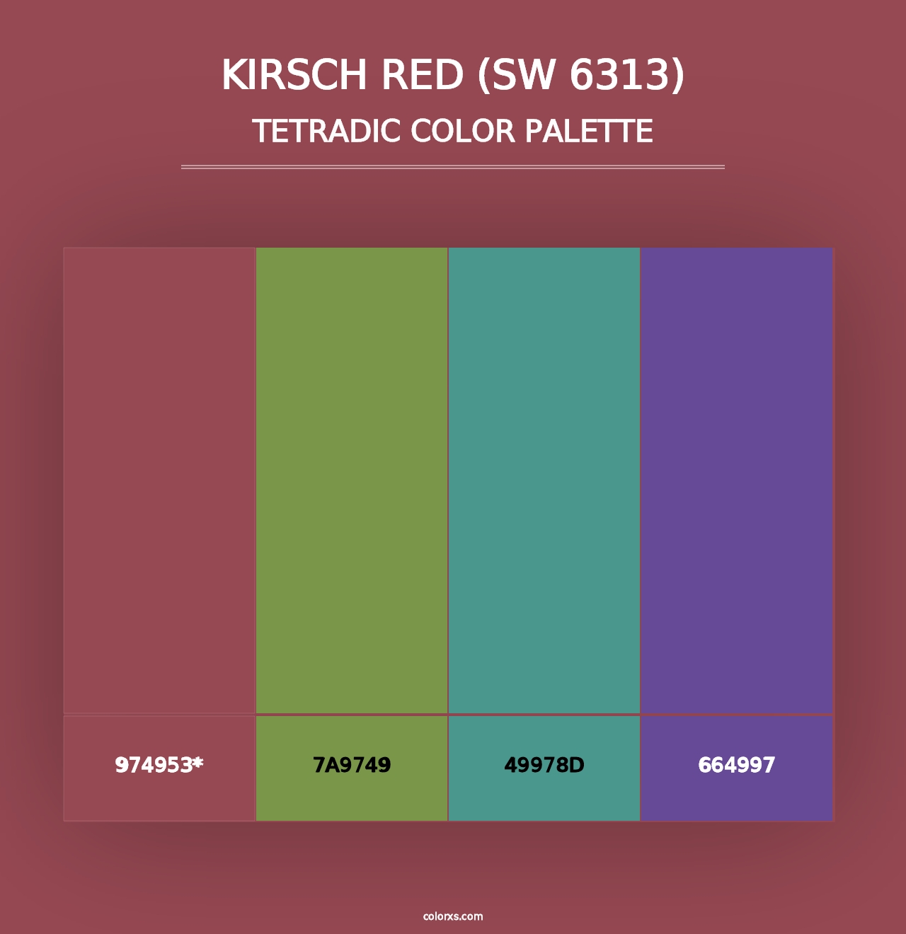 Kirsch Red (SW 6313) - Tetradic Color Palette