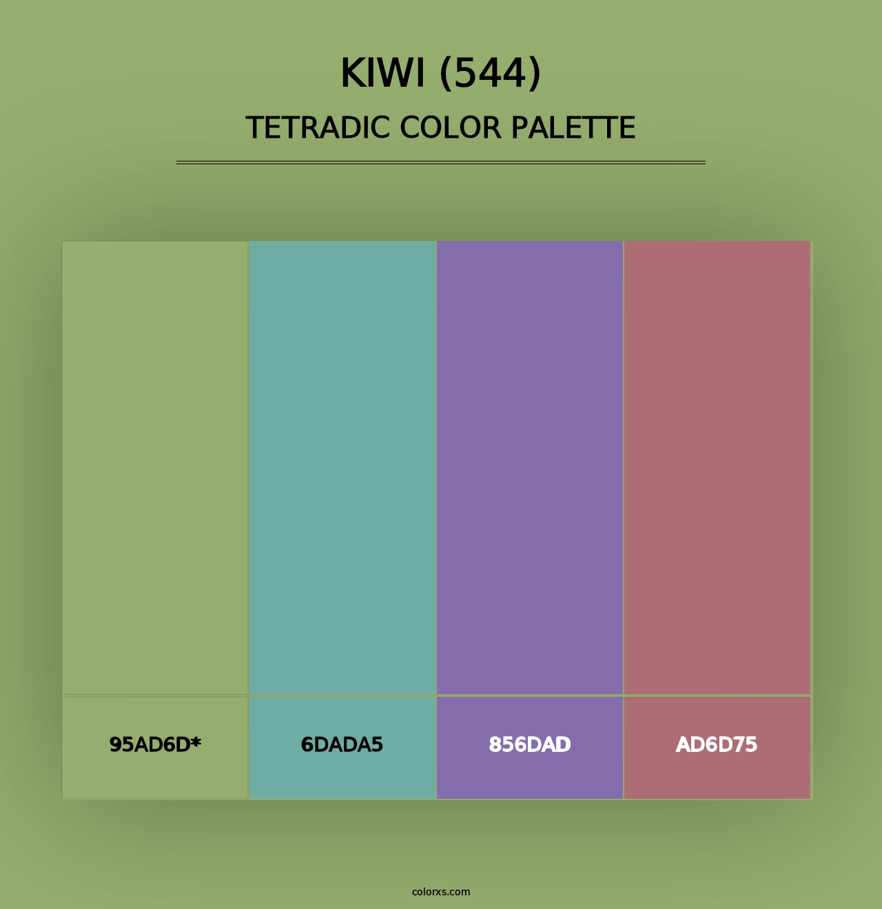 Kiwi (544) - Tetradic Color Palette