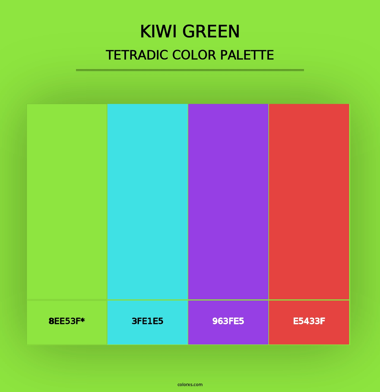 Kiwi Green - Tetradic Color Palette