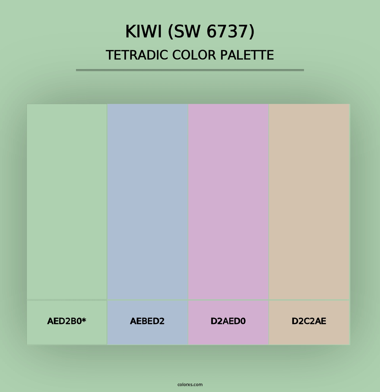 Kiwi (SW 6737) - Tetradic Color Palette