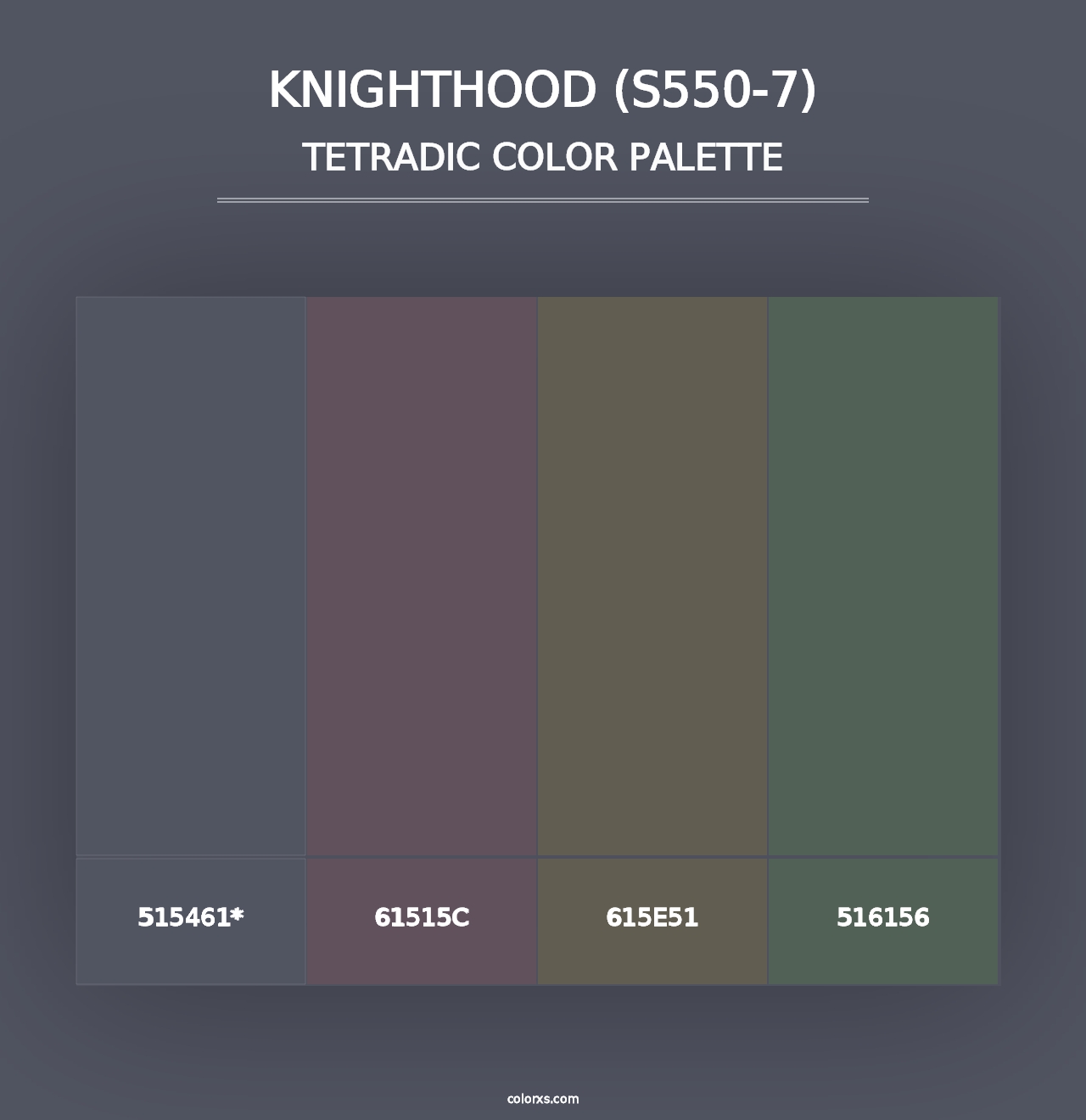 Knighthood (S550-7) - Tetradic Color Palette