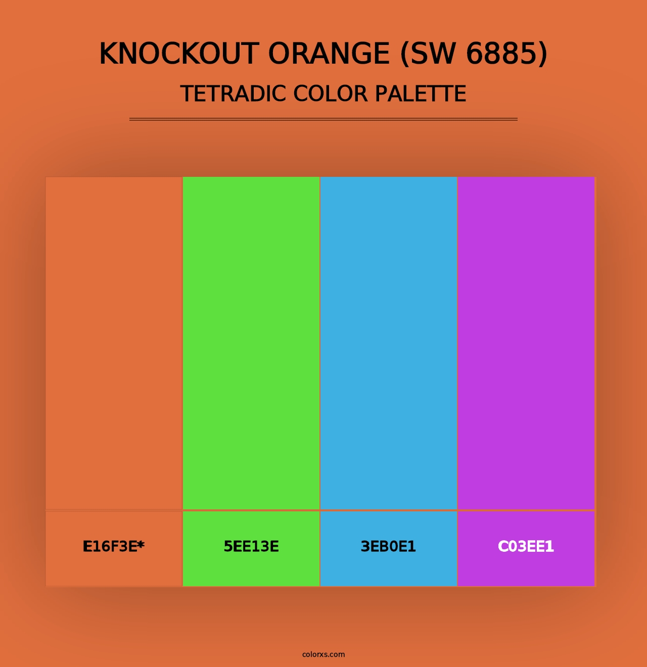 Knockout Orange (SW 6885) - Tetradic Color Palette