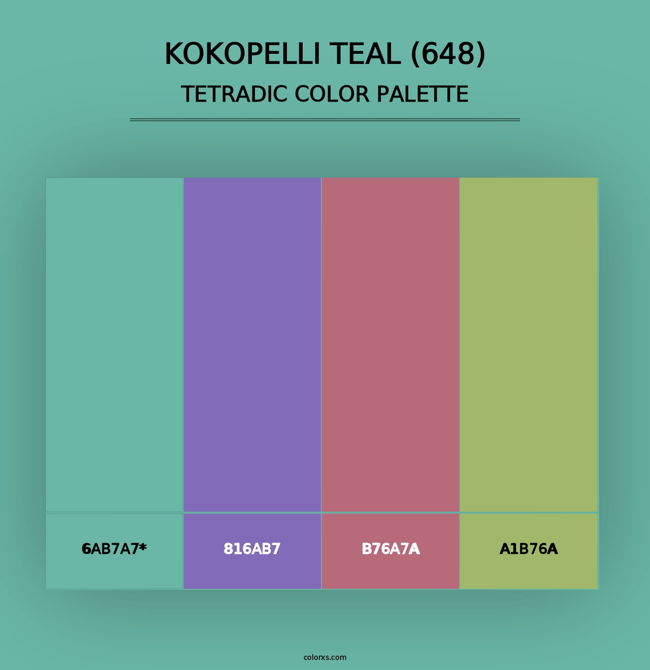 Kokopelli Teal (648) - Tetradic Color Palette