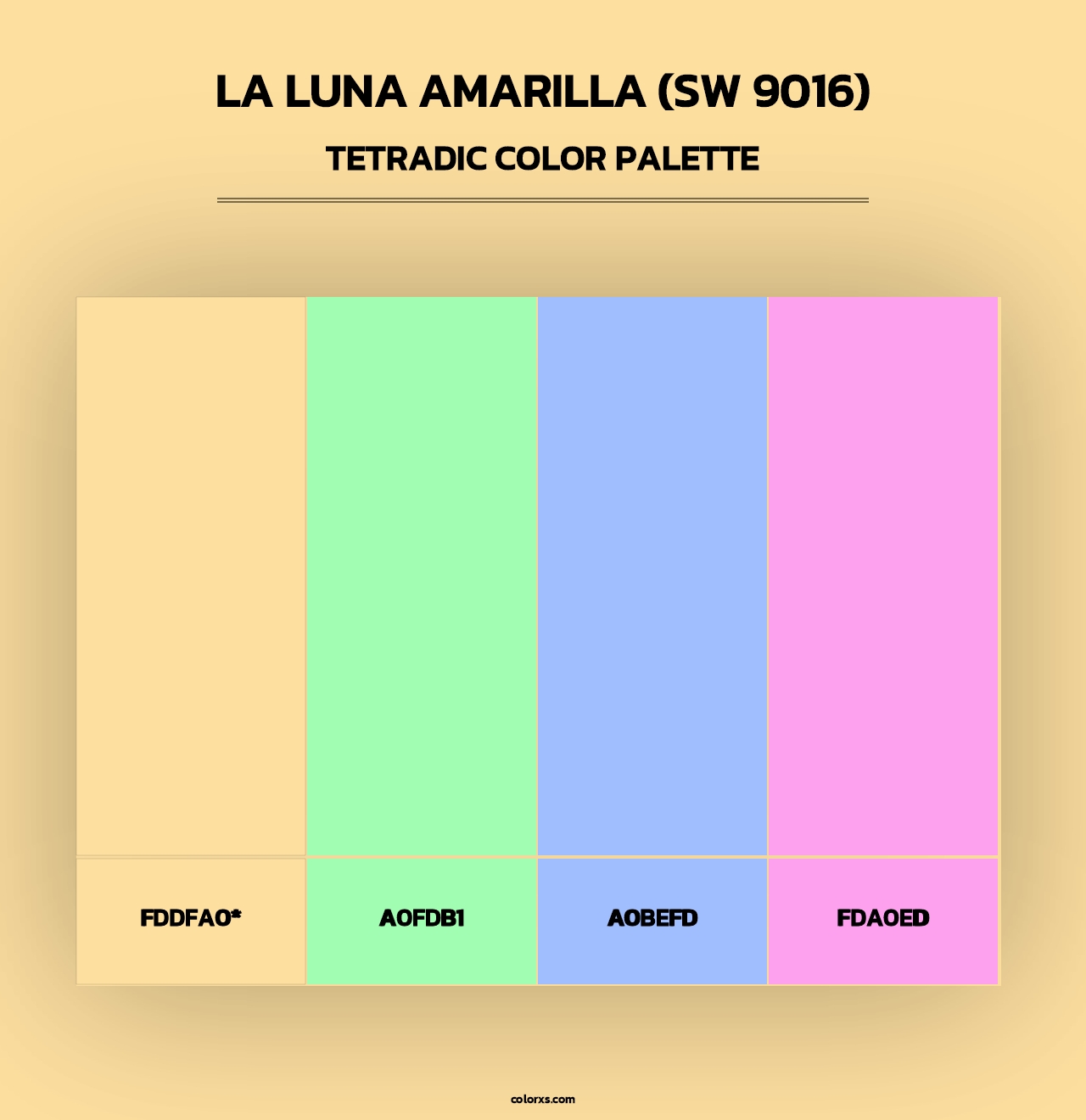 La Luna Amarilla (SW 9016) - Tetradic Color Palette