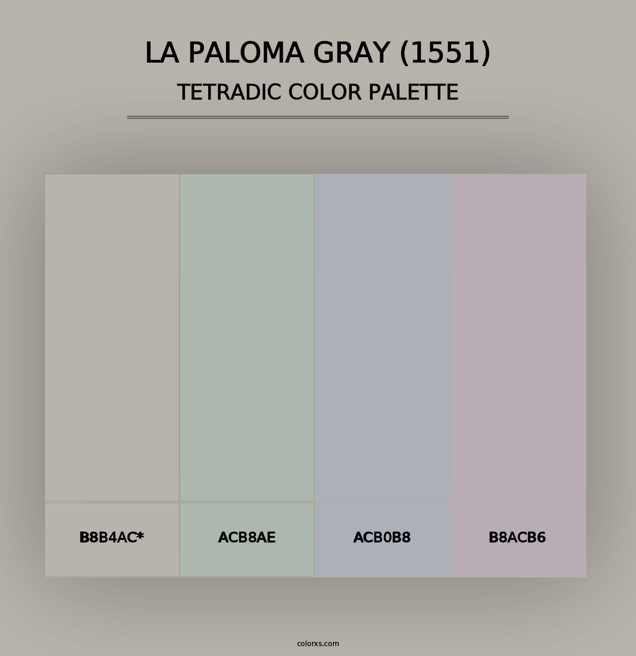 La Paloma Gray (1551) - Tetradic Color Palette