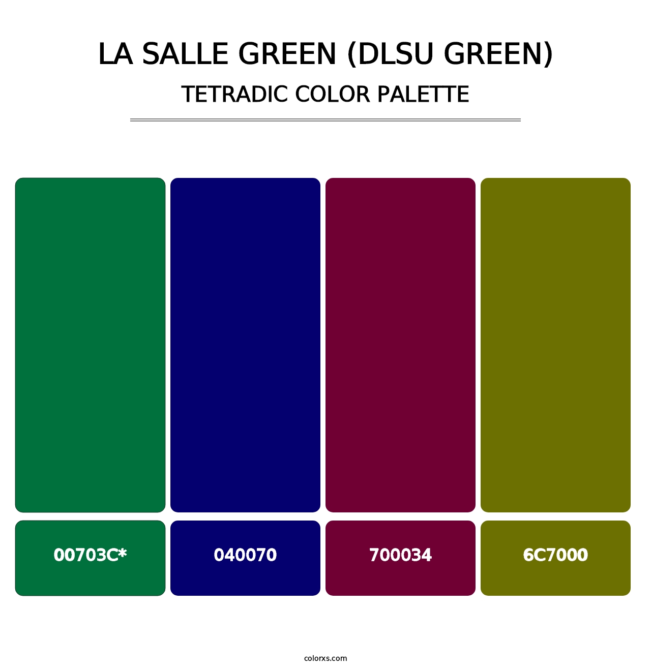 La Salle Green (DLSU Green) - Tetradic Color Palette