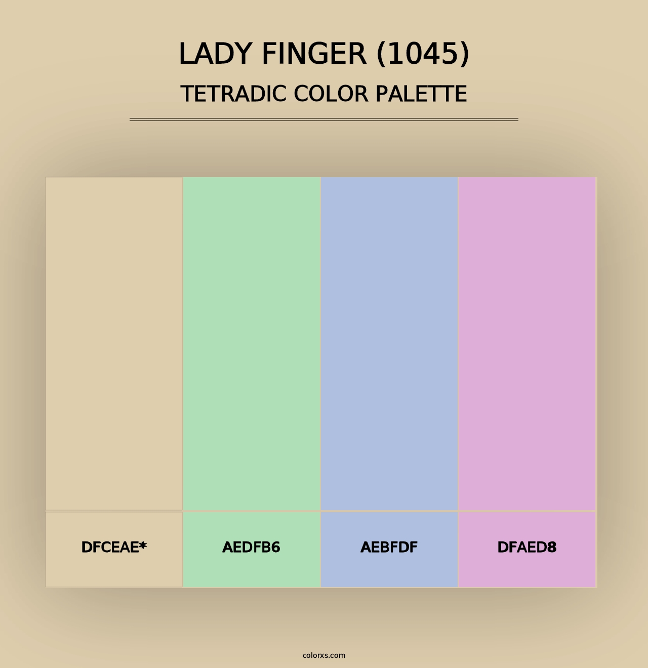 Lady Finger (1045) - Tetradic Color Palette