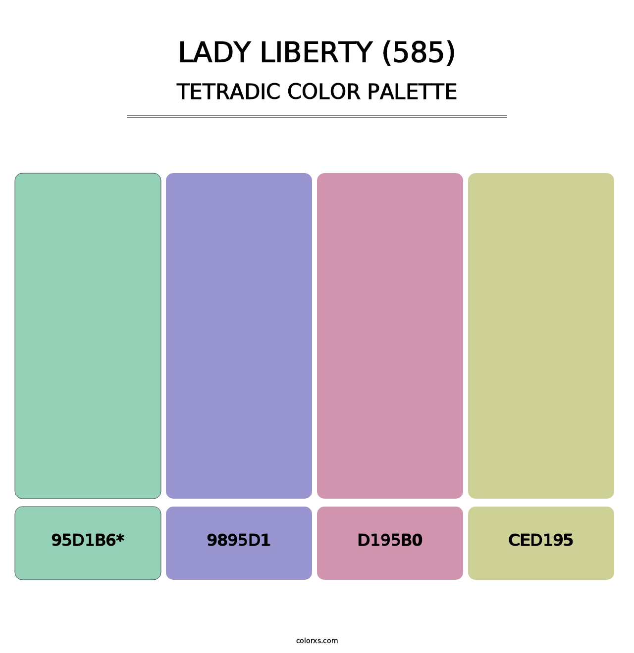 Lady Liberty (585) - Tetradic Color Palette