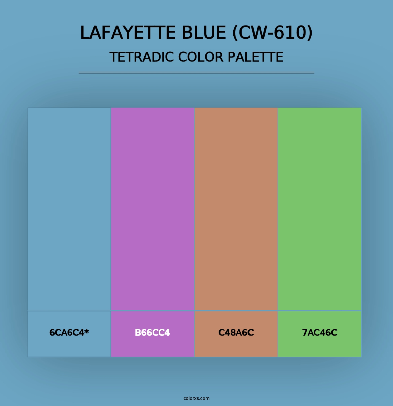 Lafayette Blue (CW-610) - Tetradic Color Palette