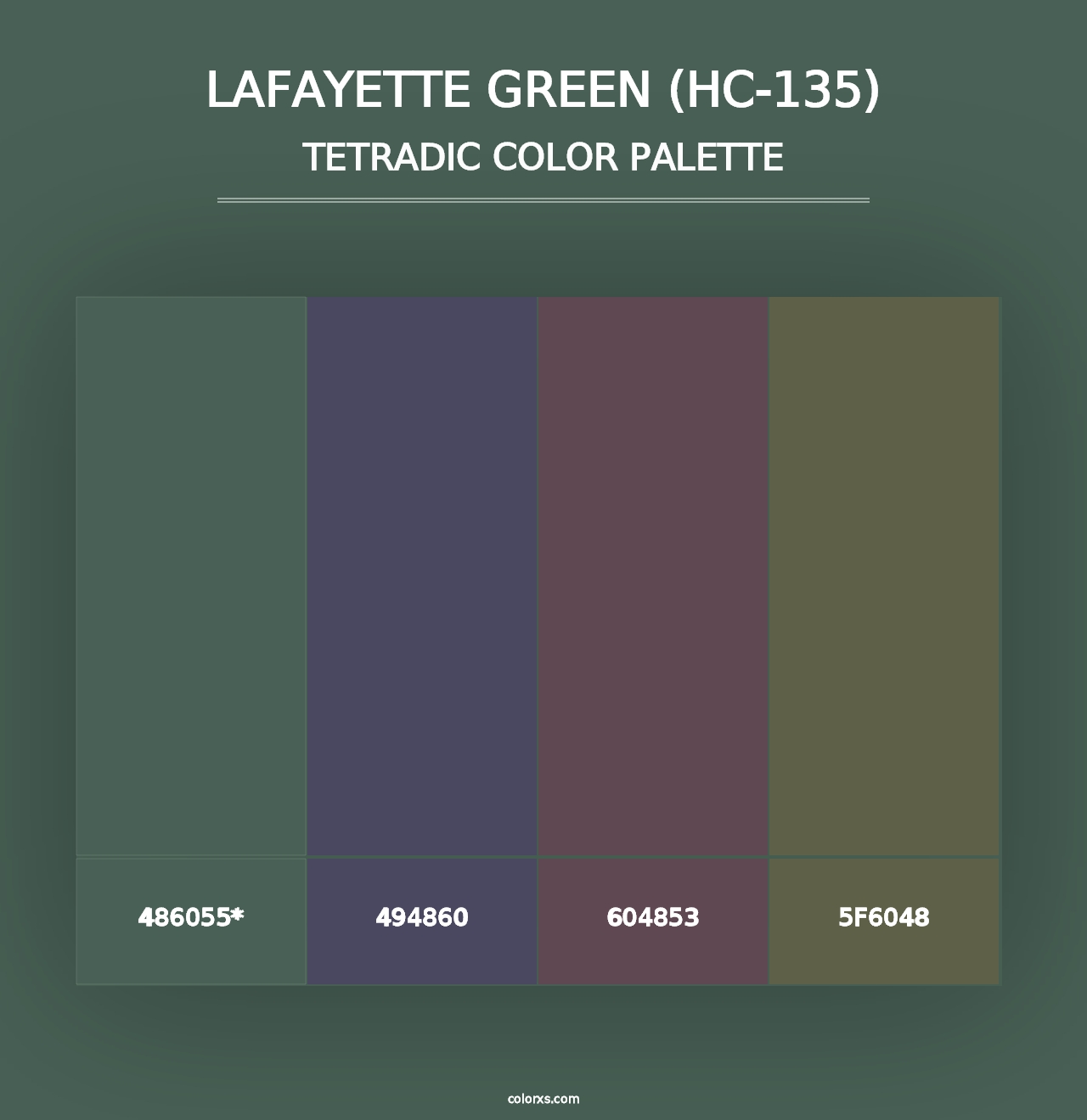 Lafayette Green (HC-135) - Tetradic Color Palette