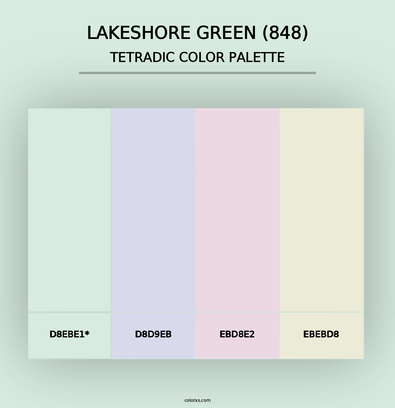 Lakeshore Green (848) - Tetradic Color Palette