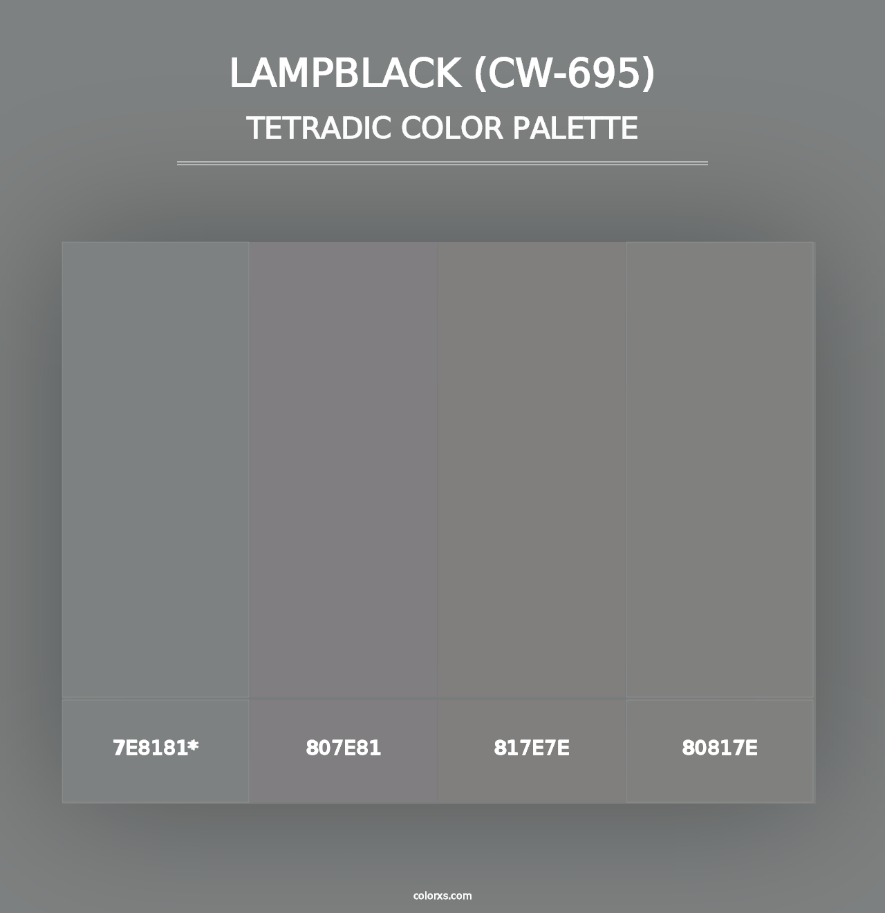 Lampblack (CW-695) - Tetradic Color Palette