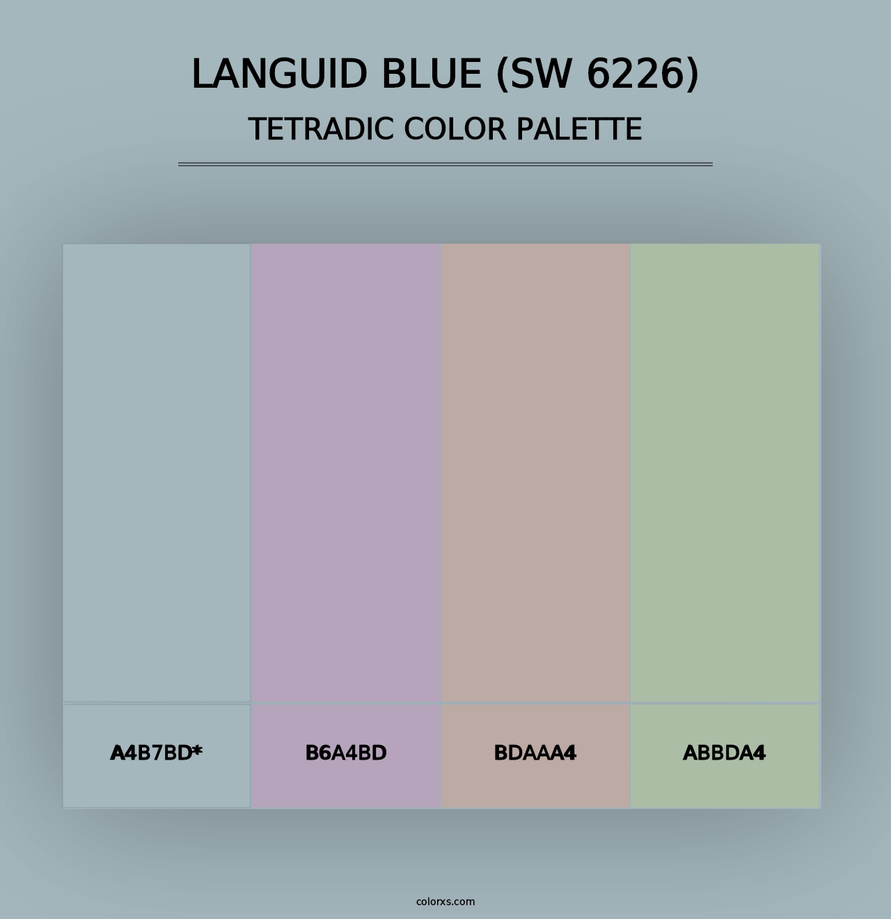 Languid Blue (SW 6226) - Tetradic Color Palette