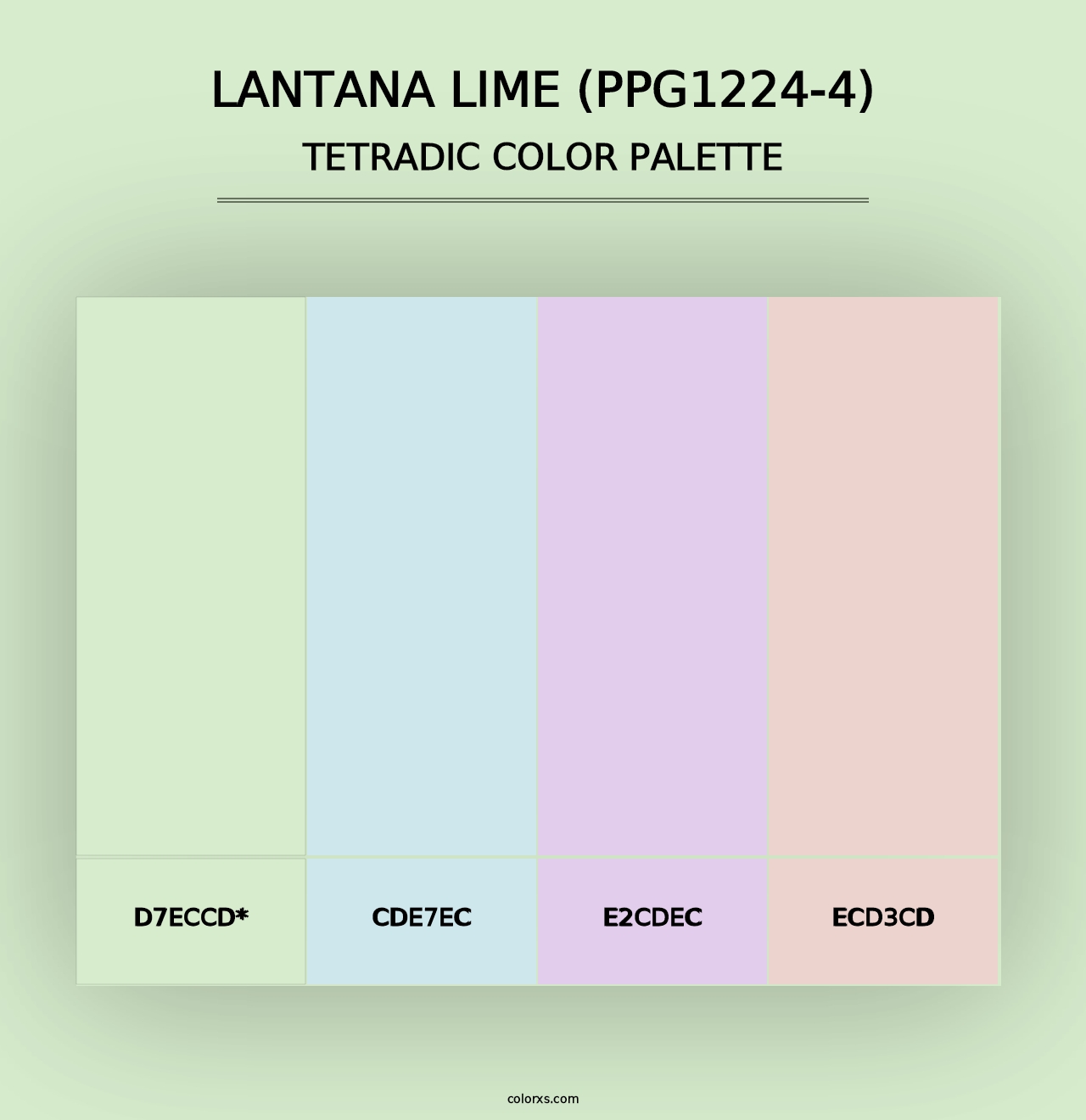 Lantana Lime (PPG1224-4) - Tetradic Color Palette