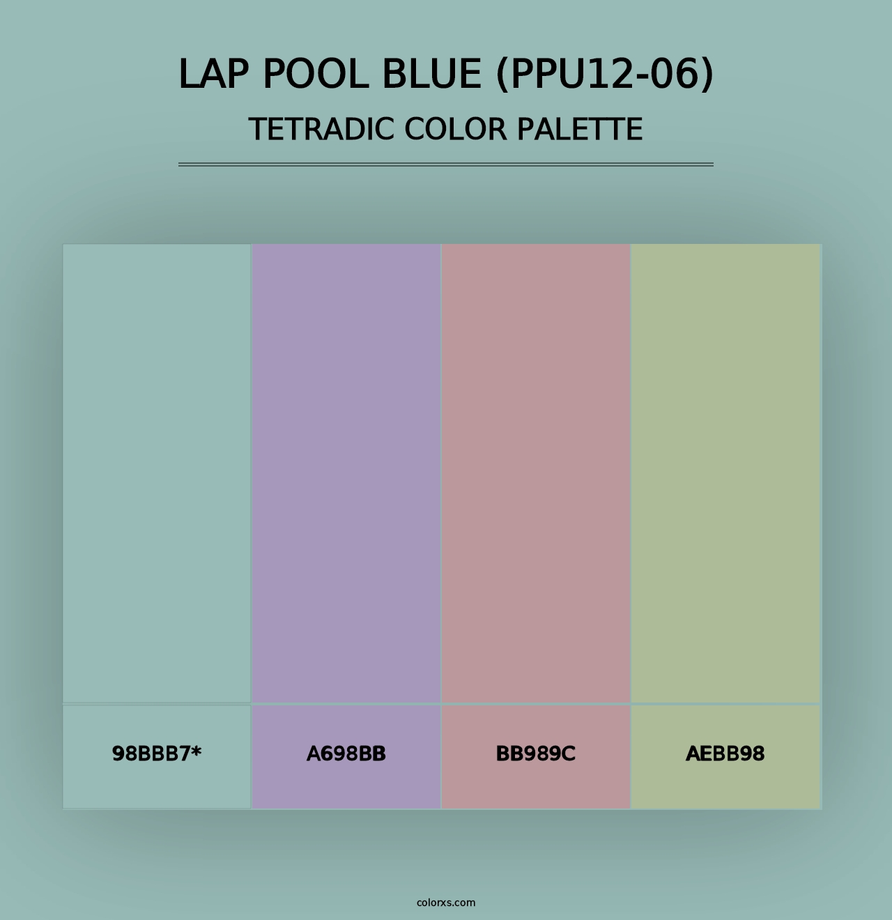 Lap Pool Blue (PPU12-06) - Tetradic Color Palette