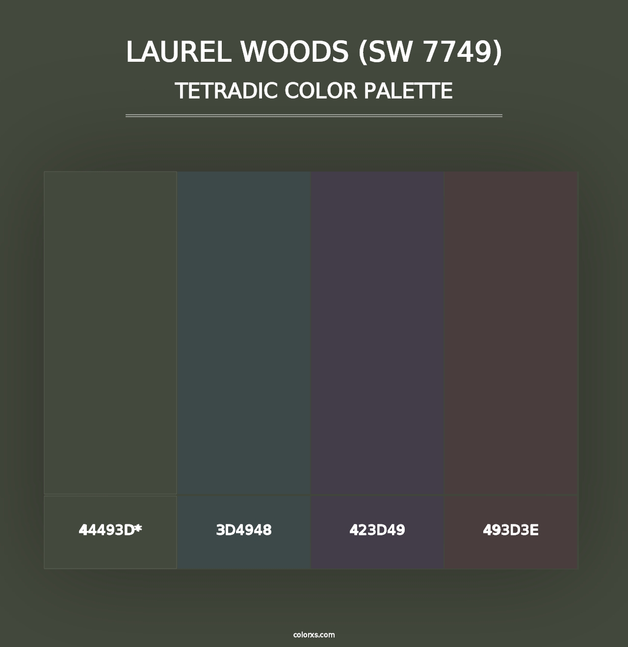 Laurel Woods (SW 7749) - Tetradic Color Palette