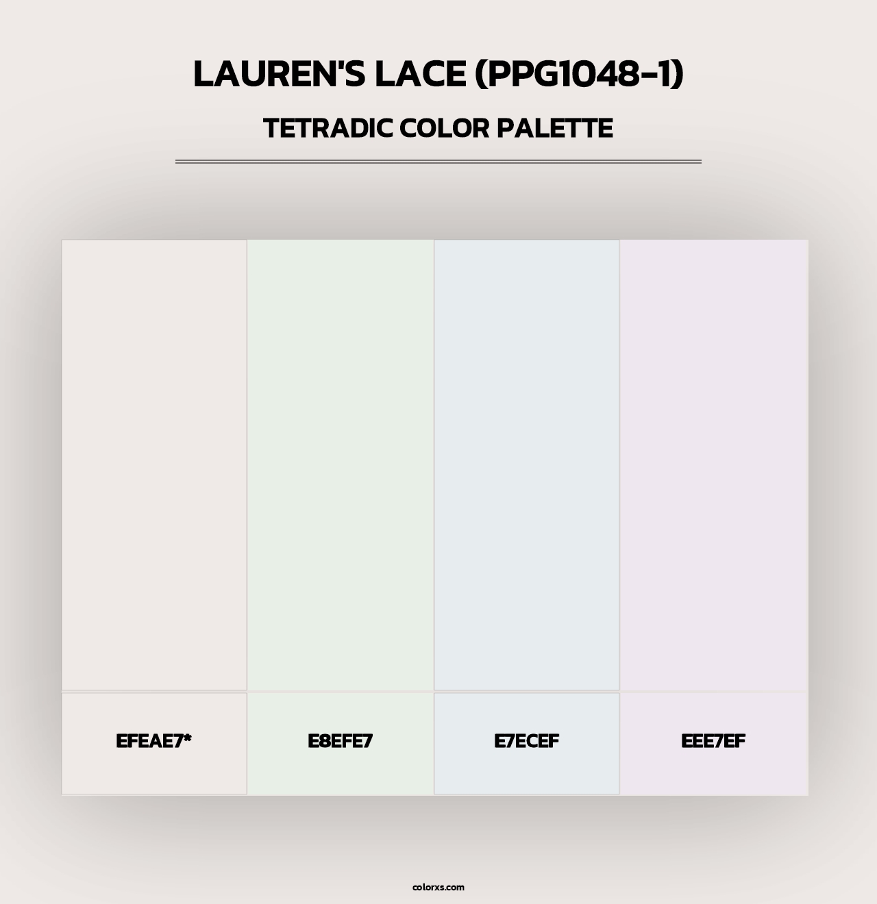 Lauren's Lace (PPG1048-1) - Tetradic Color Palette