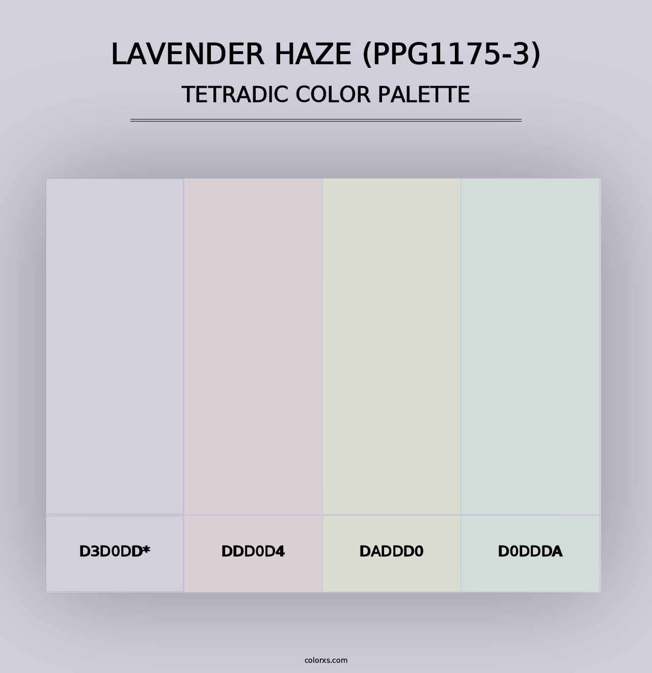 Lavender Haze (PPG1175-3) - Tetradic Color Palette