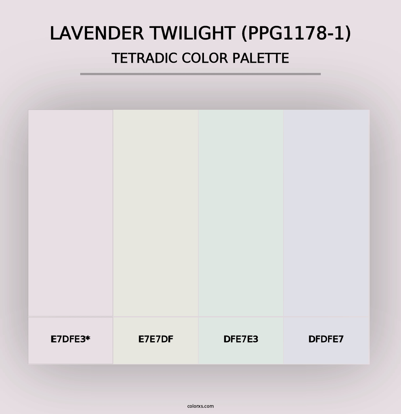 Lavender Twilight (PPG1178-1) - Tetradic Color Palette