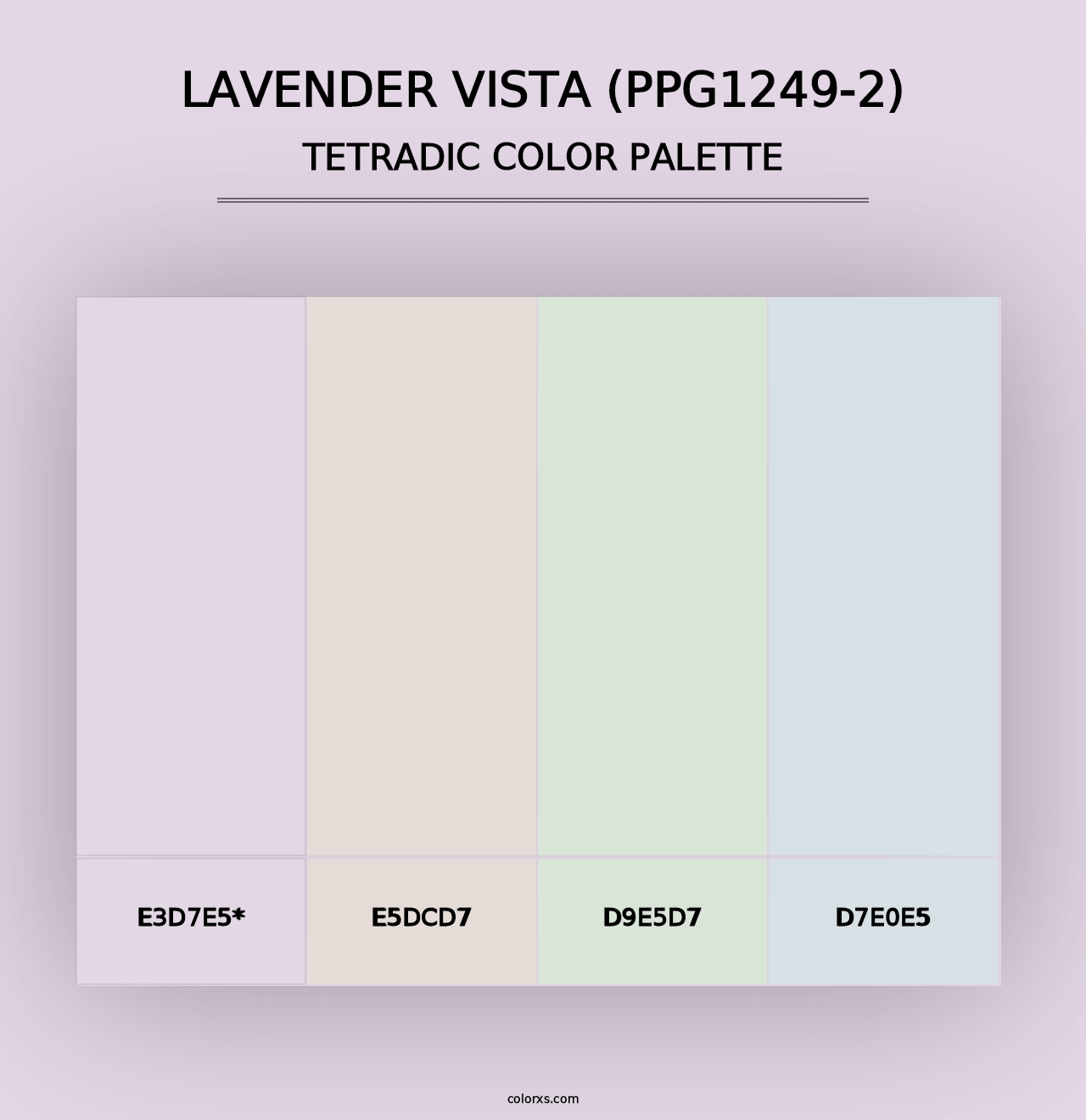 Lavender Vista (PPG1249-2) - Tetradic Color Palette