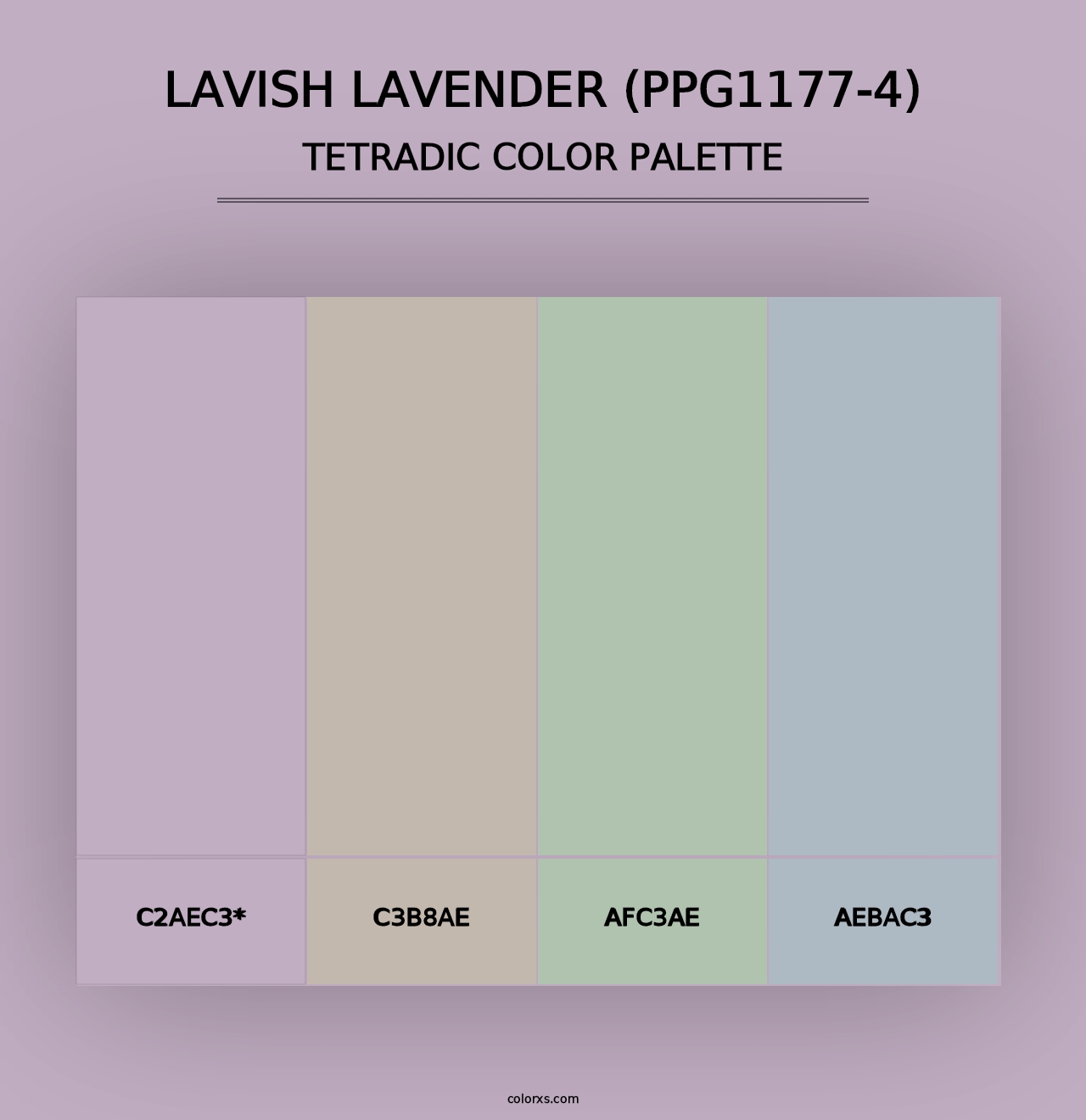 Lavish Lavender (PPG1177-4) - Tetradic Color Palette