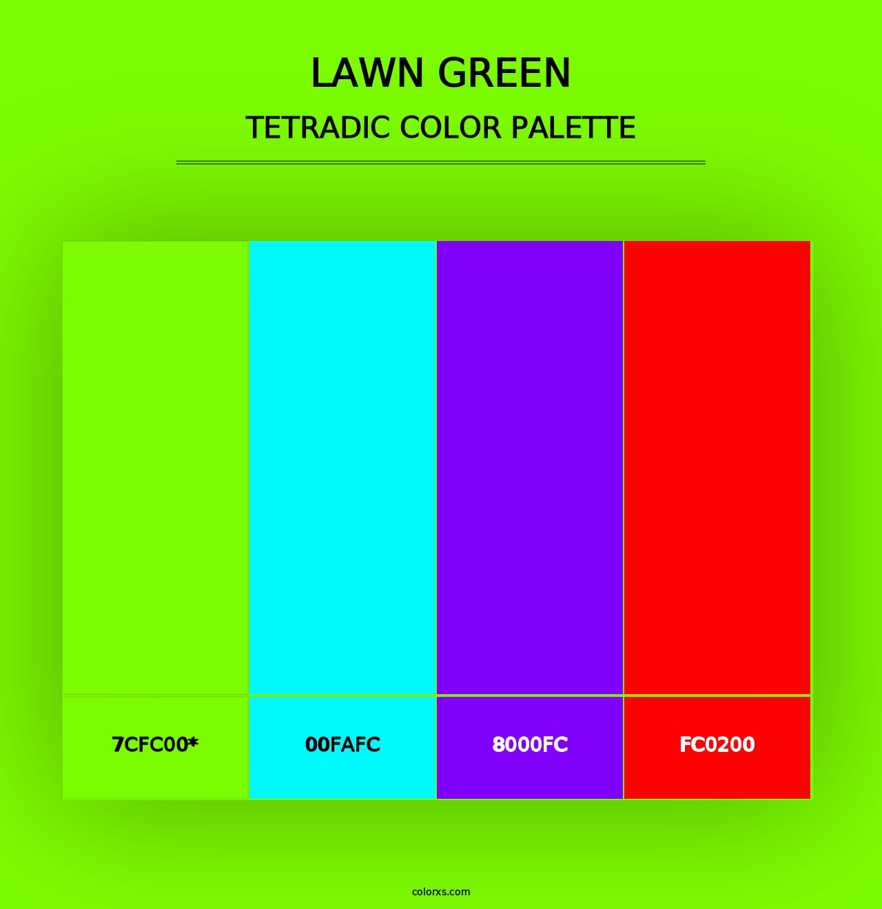 Lawn Green - Tetradic Color Palette