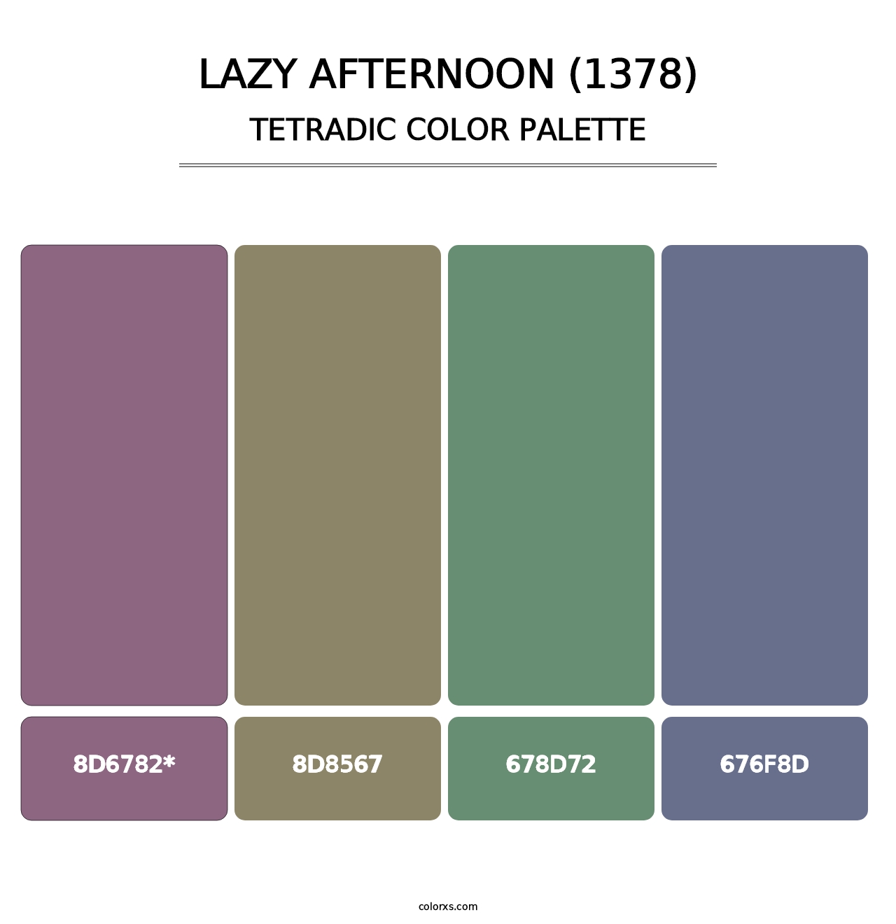 Lazy Afternoon (1378) - Tetradic Color Palette