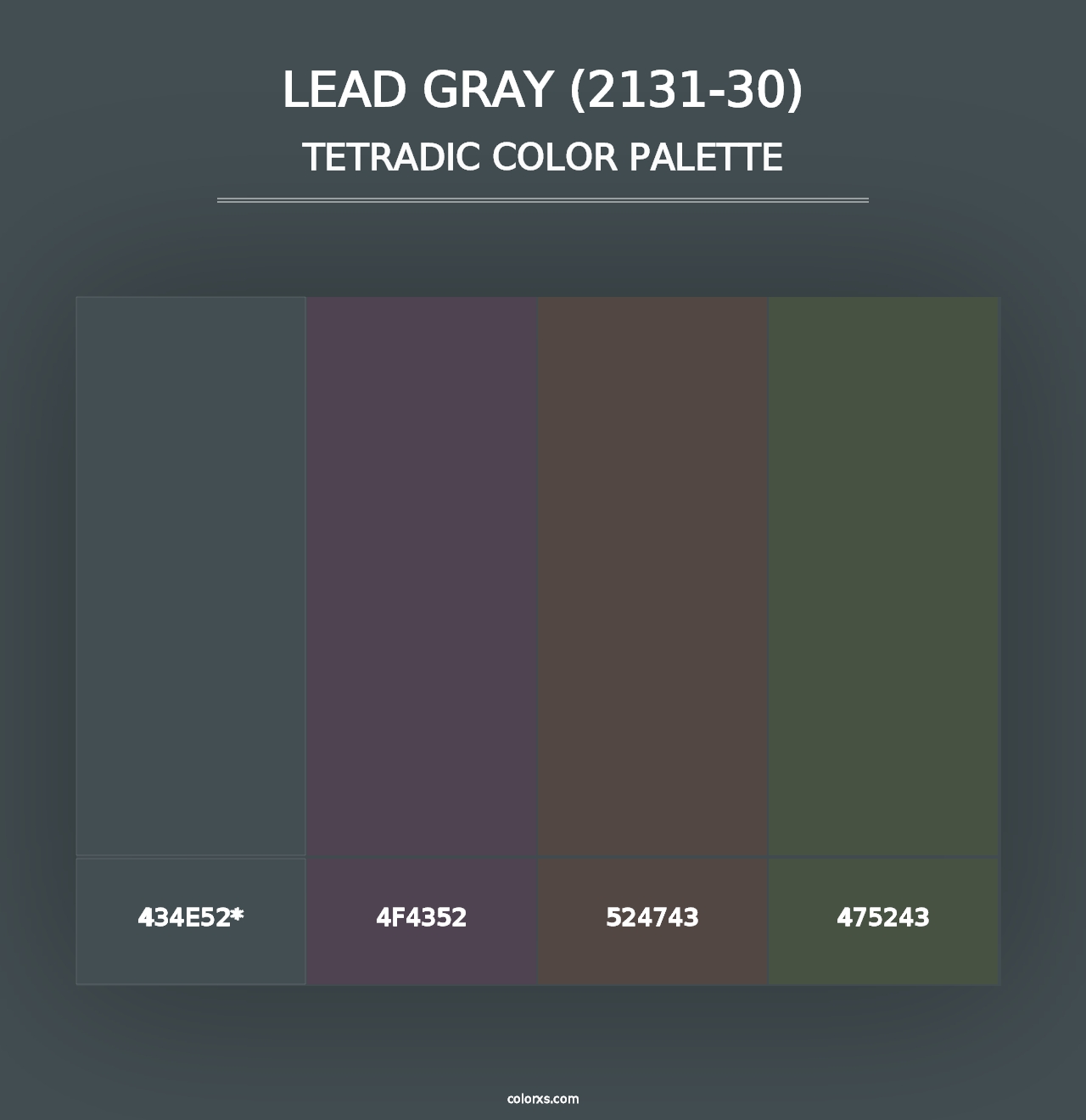 Lead Gray (2131-30) - Tetradic Color Palette