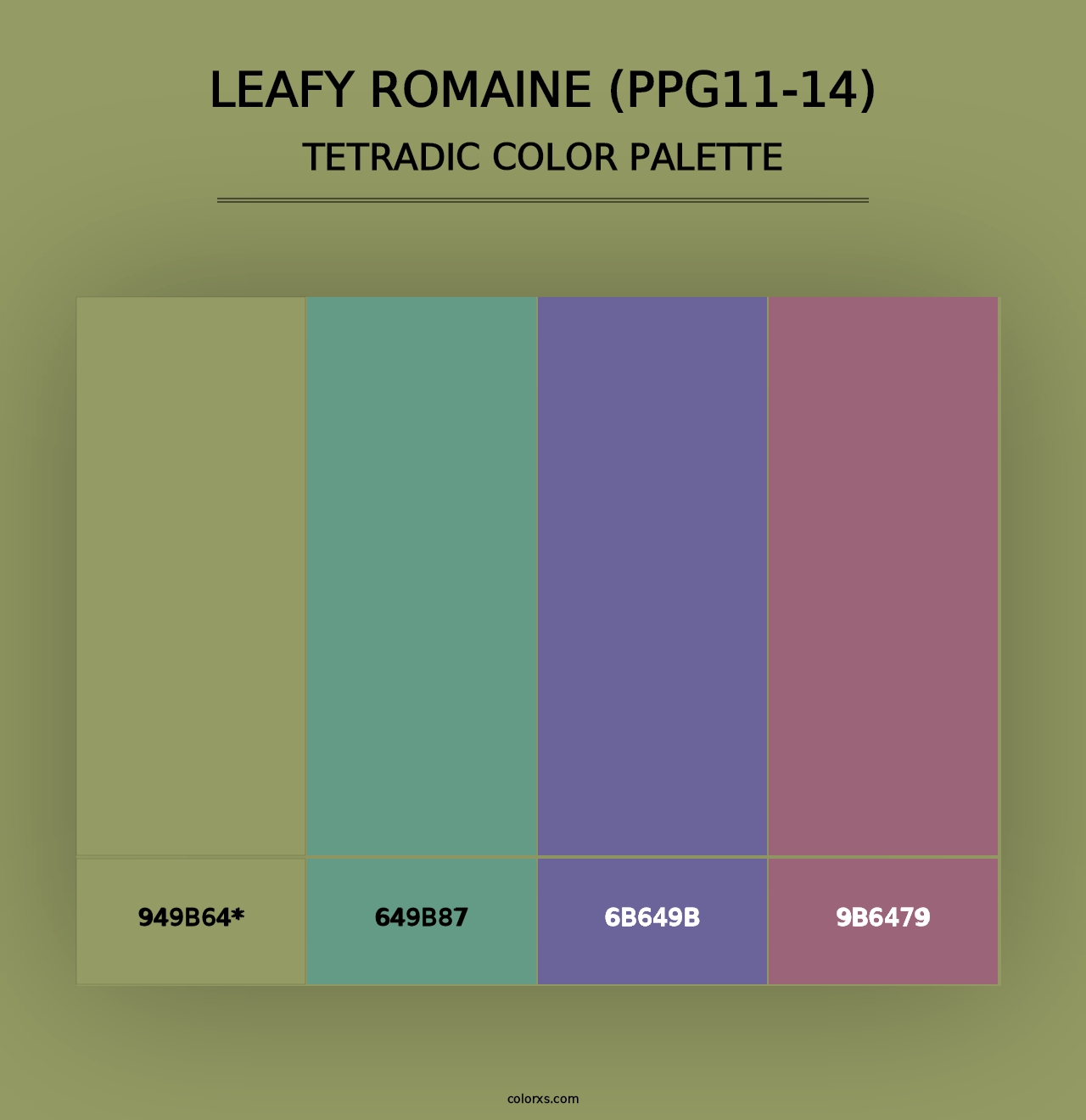 Leafy Romaine (PPG11-14) - Tetradic Color Palette