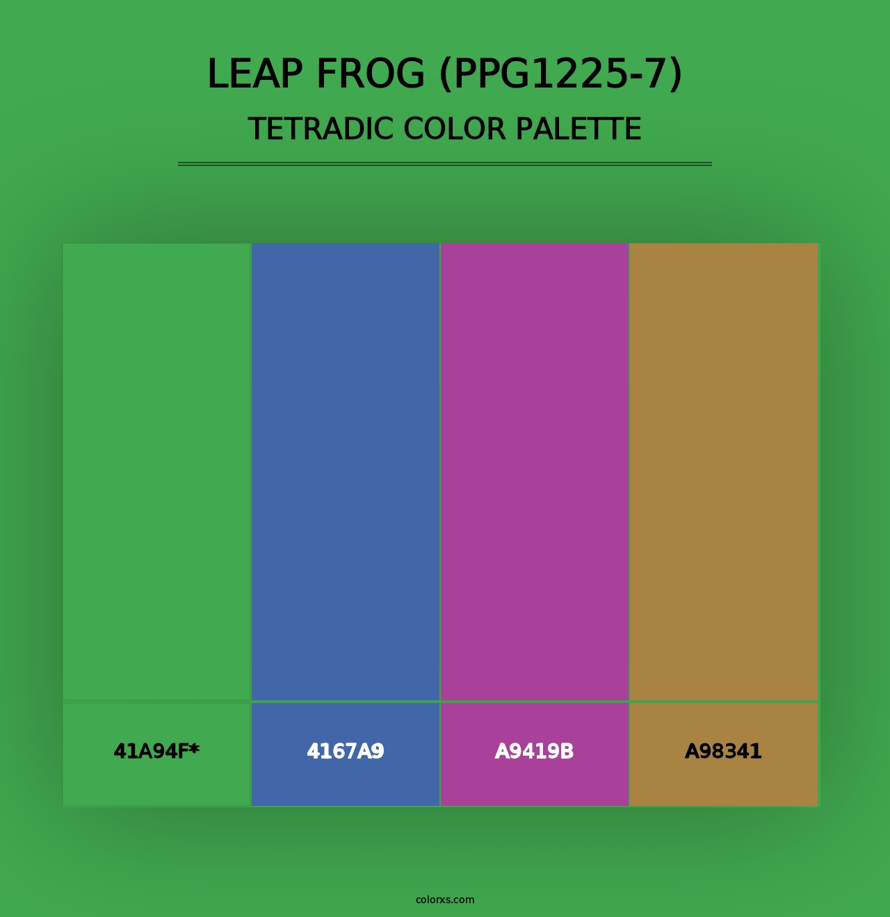 Leap Frog (PPG1225-7) - Tetradic Color Palette