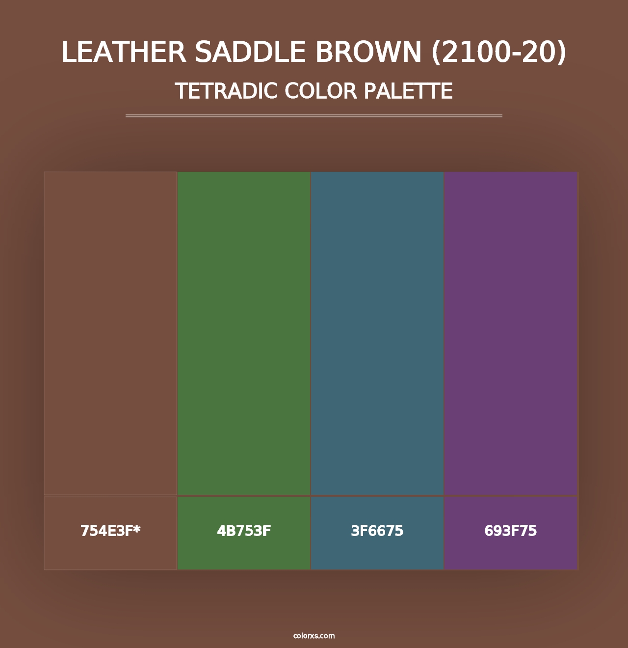 Leather Saddle Brown (2100-20) - Tetradic Color Palette