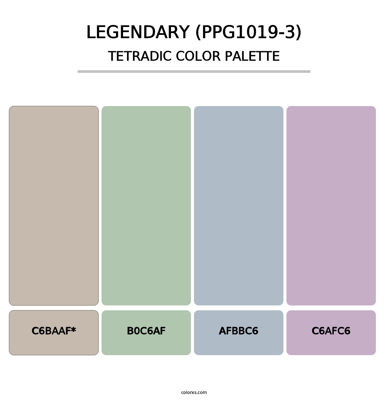 Legendary (PPG1019-3) - Tetradic Color Palette