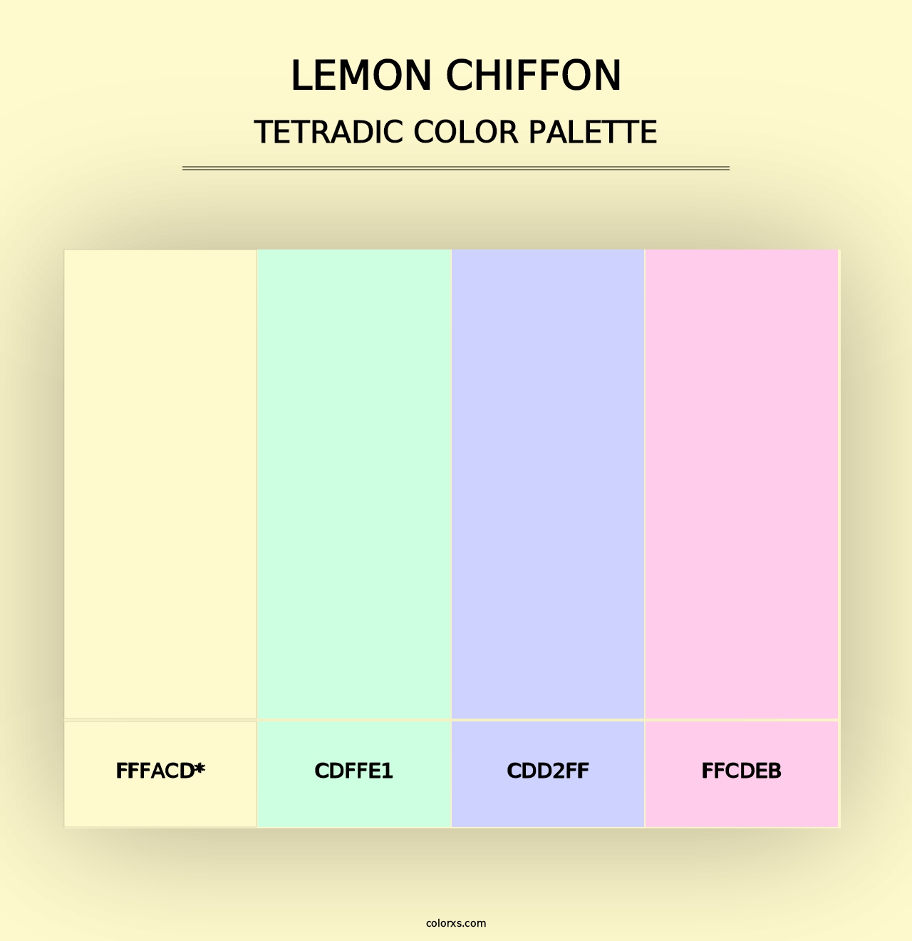 Lemon Chiffon - Tetradic Color Palette